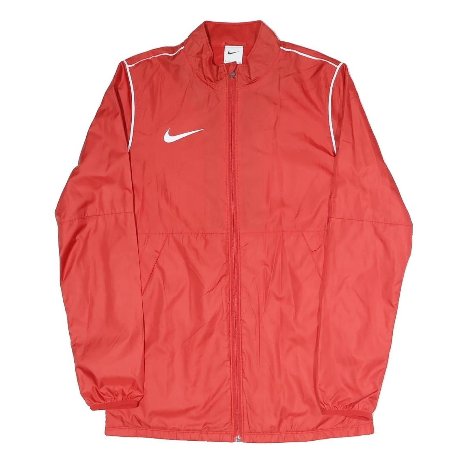 NIKE Womens Red Plain Sports Zip Jacket S Polyester Blend Athletic Fit Refurbished - N/A refurbished available on Cerqular