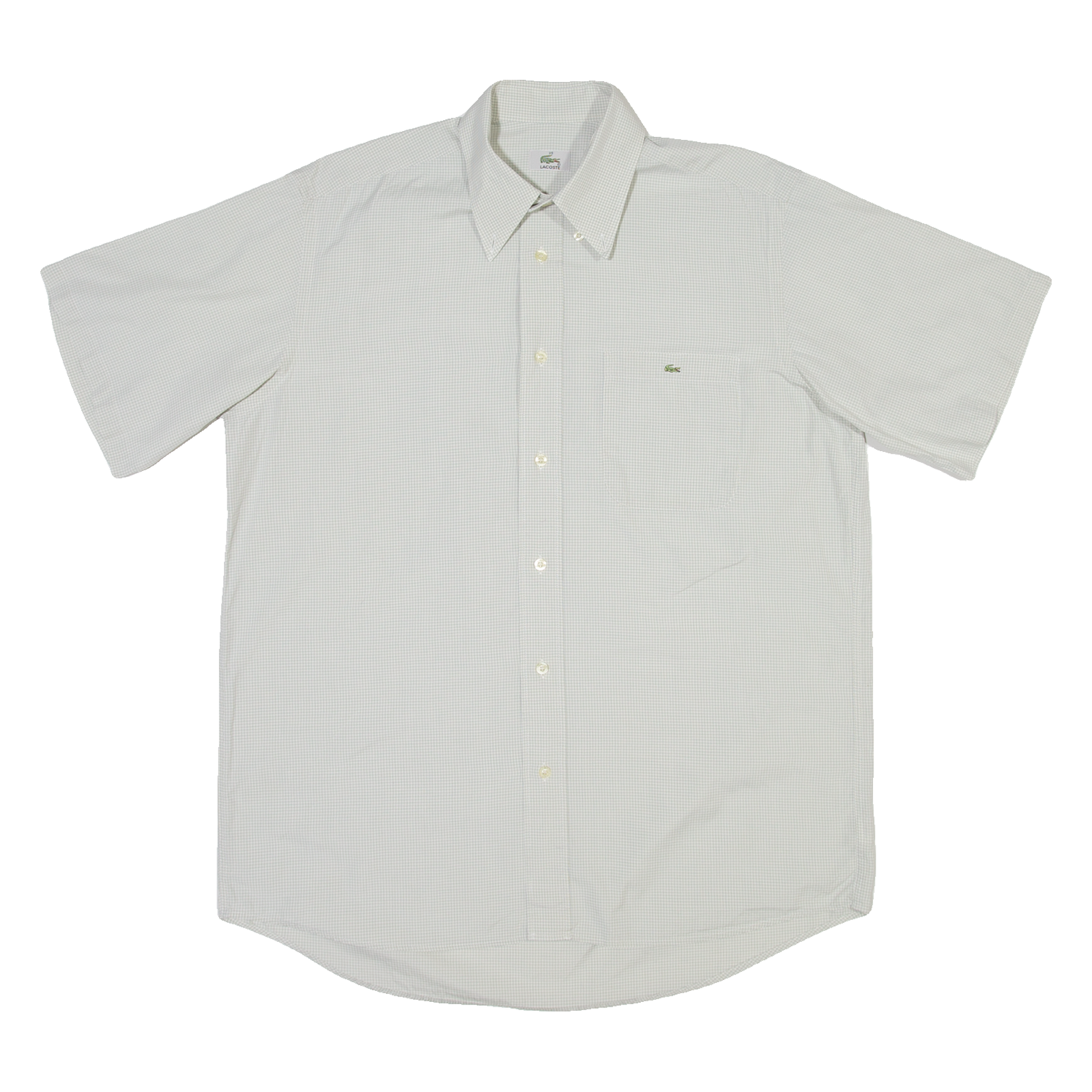 LACOSTE Mens Shirt Green Check M Refurbished - N/A refurbished available on Cerqular