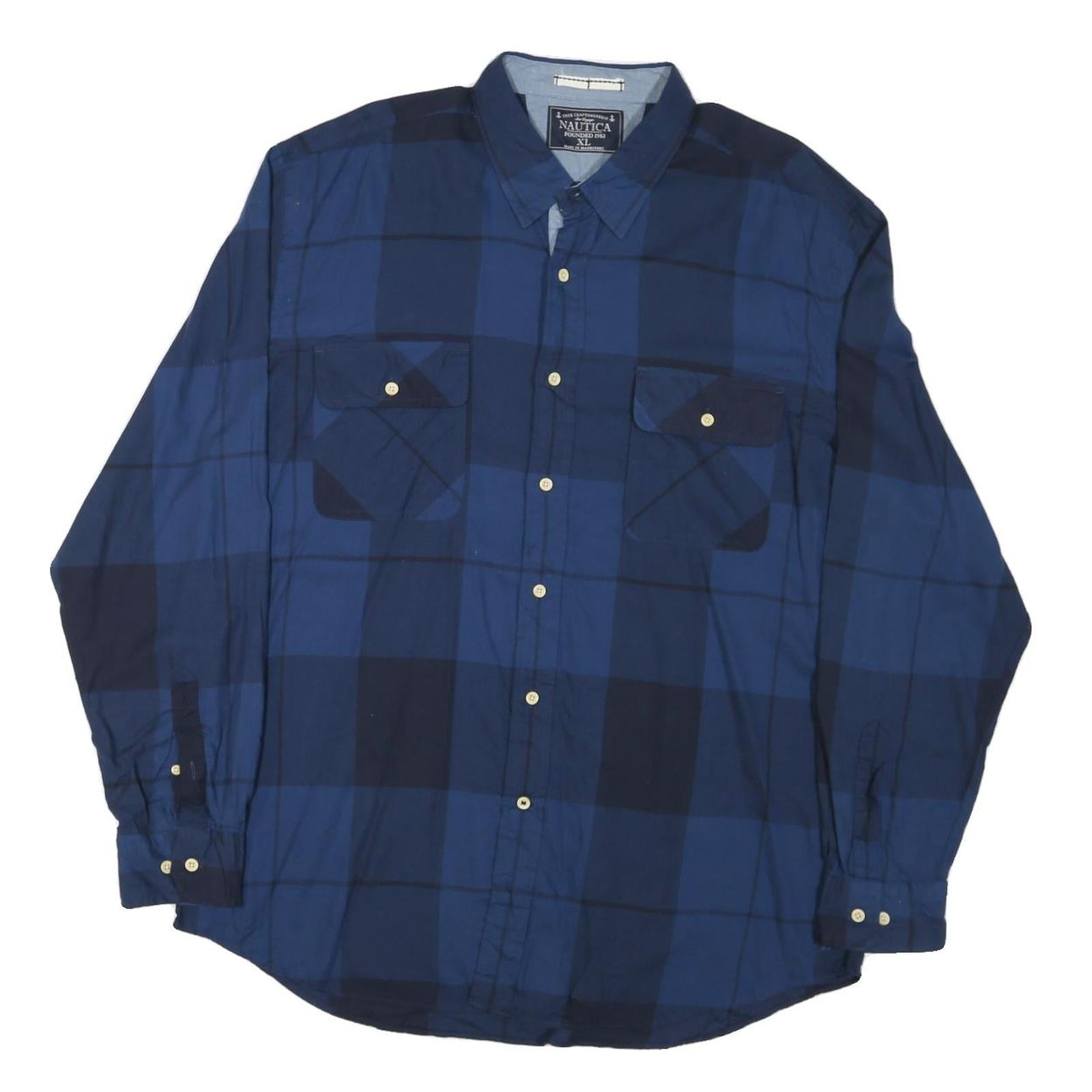Buy NAUTICA Mens Blue Check Shirt XL Cotton Blend Long Sleeve Classic Fit Casual Refurbished - $25.99 NAUTICA Mens Blue Check Shirt XL Cotton Blend Long Sleeve Classic Fit Casual Refurbished - N/A refurbished available on Cerqular