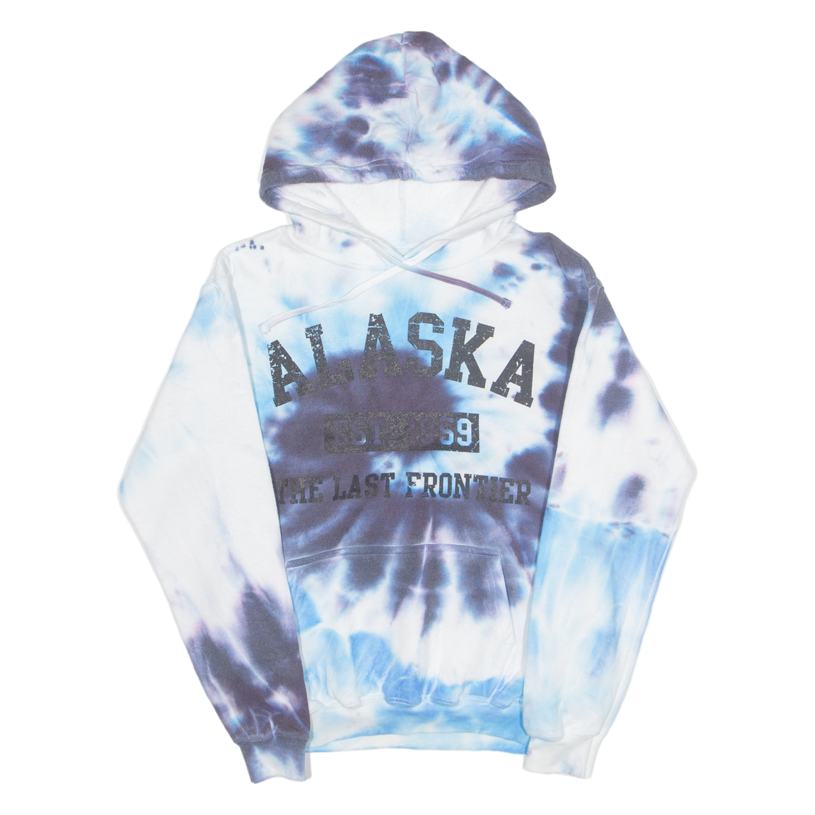 Tie Dye ALASKA Womens Blue Hoodie USA XS Refurbished - N/A refurbished available on Cerqular