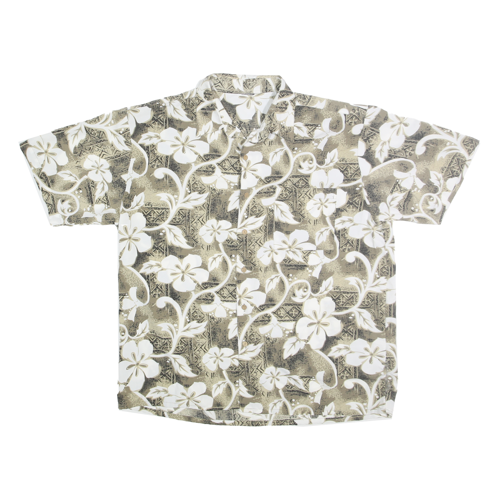 GEAR EXTREME Mens Beige & Cream Floral Synthetic Shirt 2XL Casual Summer Holiday Refurbished - N/A refurbished available on Cerqular