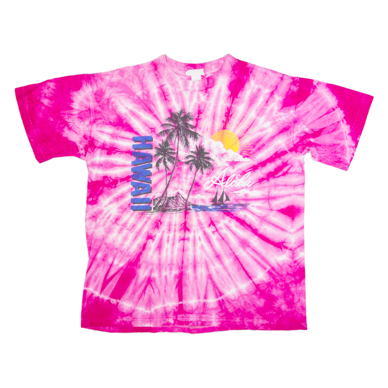 Hawaii Womens Tie Dye T-Shirt Pink USA ONE SIZE Refurbished - N/A refurbished available on Cerqular