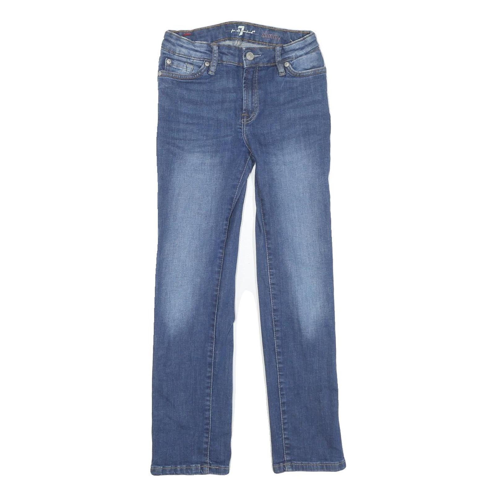 SEVEN Mens Regular Fit Blue Denim Jeans W24 L26 Zip Pockets Comfortable Casual Refurbished - N/A refurbished available on Cerqular