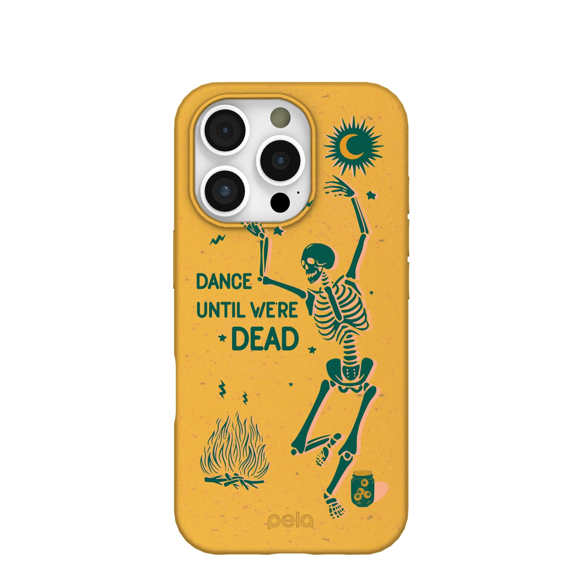 Honey Dancing Skeleton iPhone 16 Pro Case Refurbished - Pela Case refurbished available on Cerqular