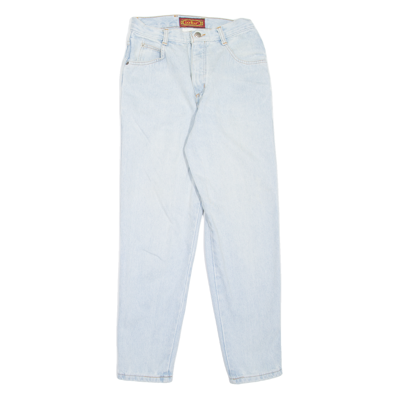 BONJOUR Womens Jeans Blue Regular Mom 90s Stone Wash W24 L28 Refurbished - N/A refurbished available on Cerqular