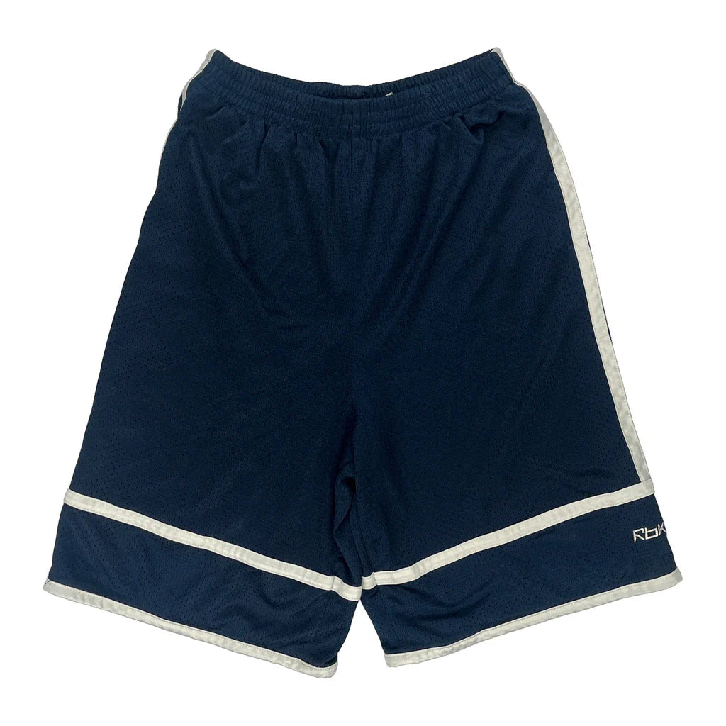 Buy Reebok Sport Shorts - Large Blue Polyester Refurbished - $25.11 Reebok Sport Shorts - Large Blue Polyester Refurbished - Thrifted (note: this is a term often used to describe second- refurbished available on Cerqular