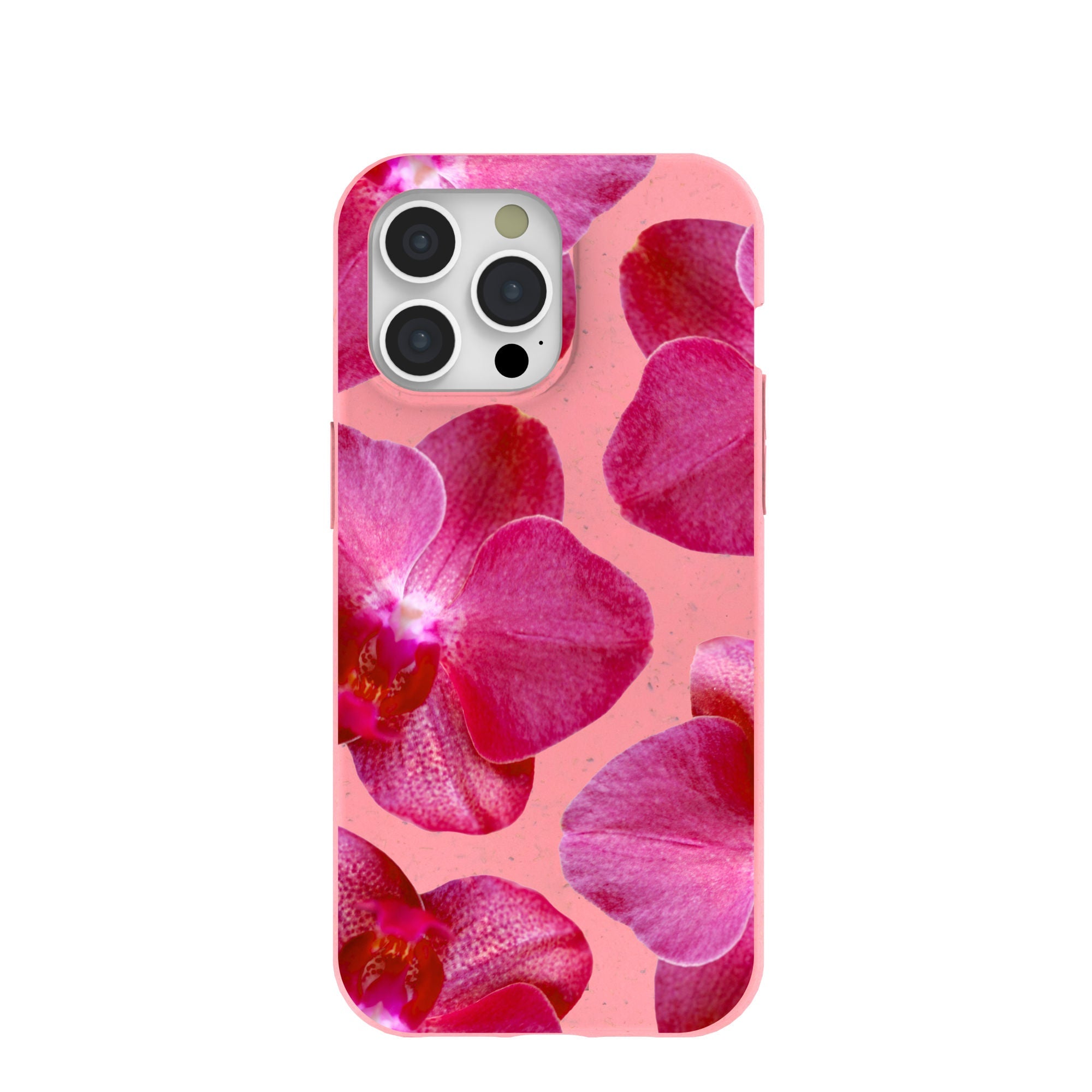 Bubblegum Pink Pink Orchids iPhone 15 Pro Max Case Refurbished - Pela Case refurbished available on Cerqular