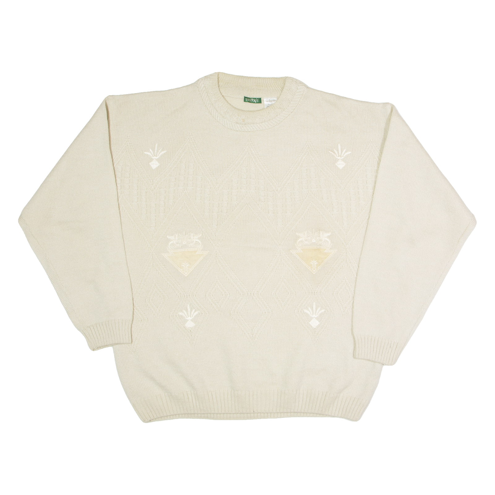 Buy SUNDAYS Mens Patterned Jumper Cream Argyle Tight Knit Wool XL Refurbished - $22.09 SUNDAYS Mens Patterned Jumper Cream Argyle Tight Knit Wool XL Refurbished - N/A refurbished available on Cerqular