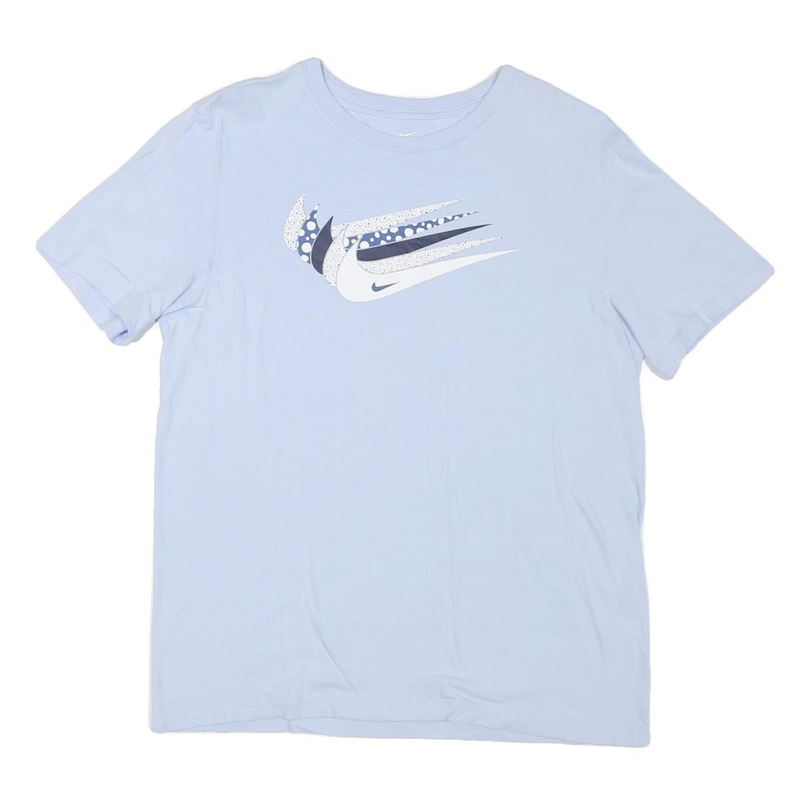 NIKE Mens Light Blue & Navy Blue Graphic T-Shirt M Short Sleeve Crew Neck Casual Refurbished - N/A refurbished available on Cerqular