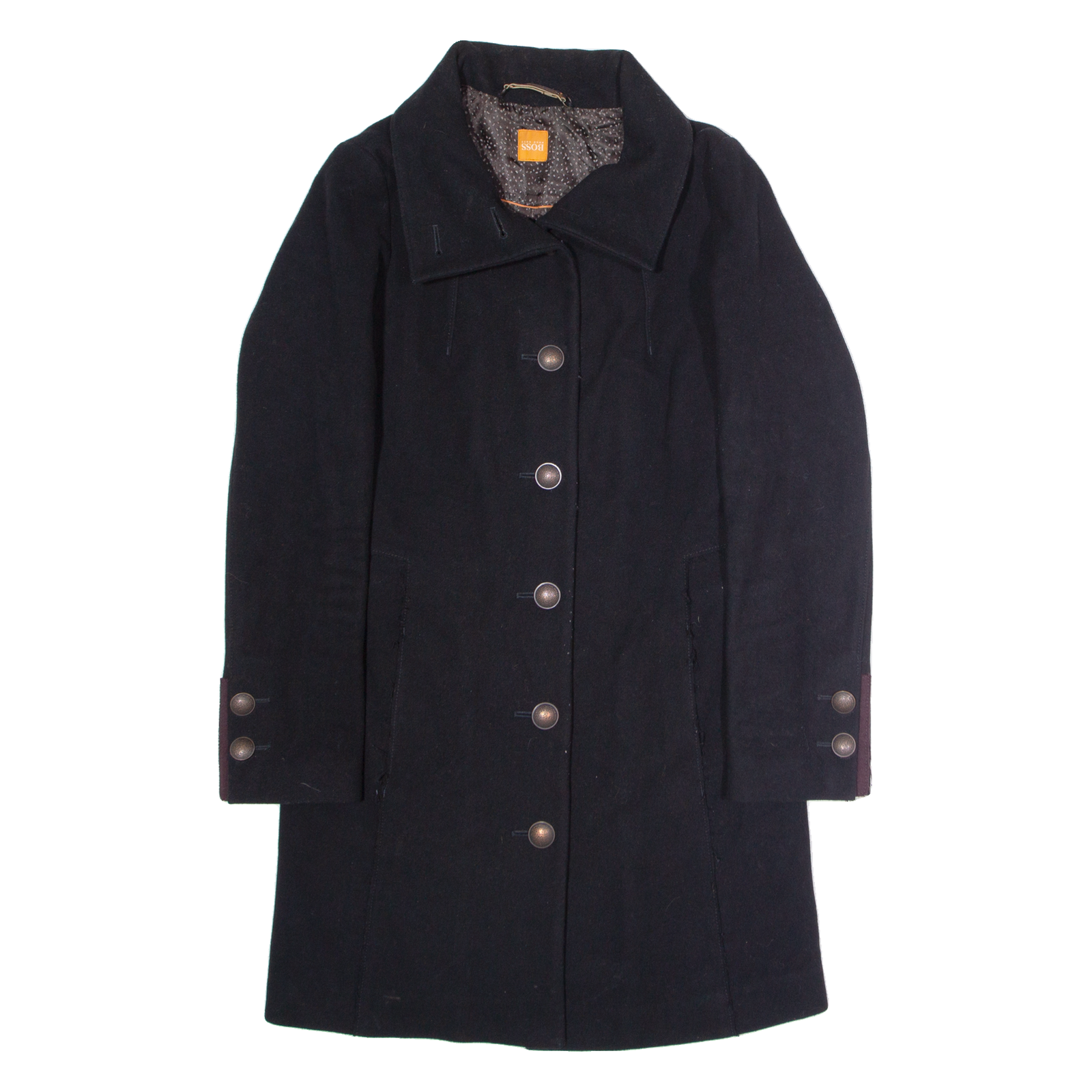 BOSS Okirana Womens Overcoat Coat Black Wool UK 8 Refurbished - N/A refurbished available on Cerqular