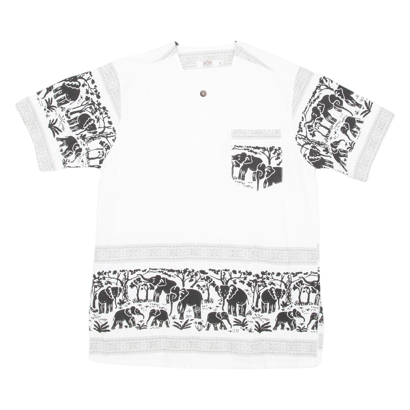 Buy NOK FASHION Elephant Print Mens Shirt White L Refurbished - $18.19 NOK FASHION Elephant Print Mens Shirt White L Refurbished - N/A refurbished available on Cerqular
