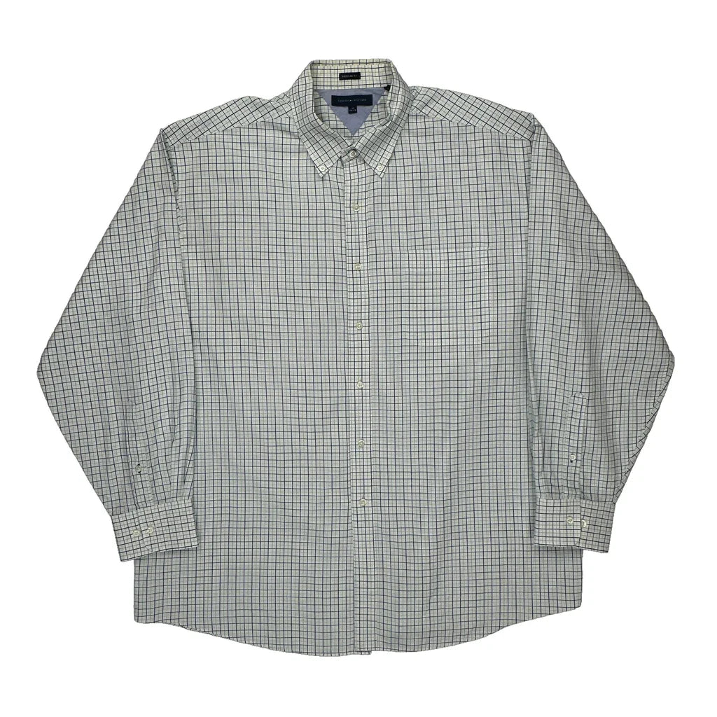 Tommy Hilfiger Checked Shirt - 2XL Green Cotton Refurbished - Thrifted (note: this is a term often used to describe second- refurbished available on Cerqular