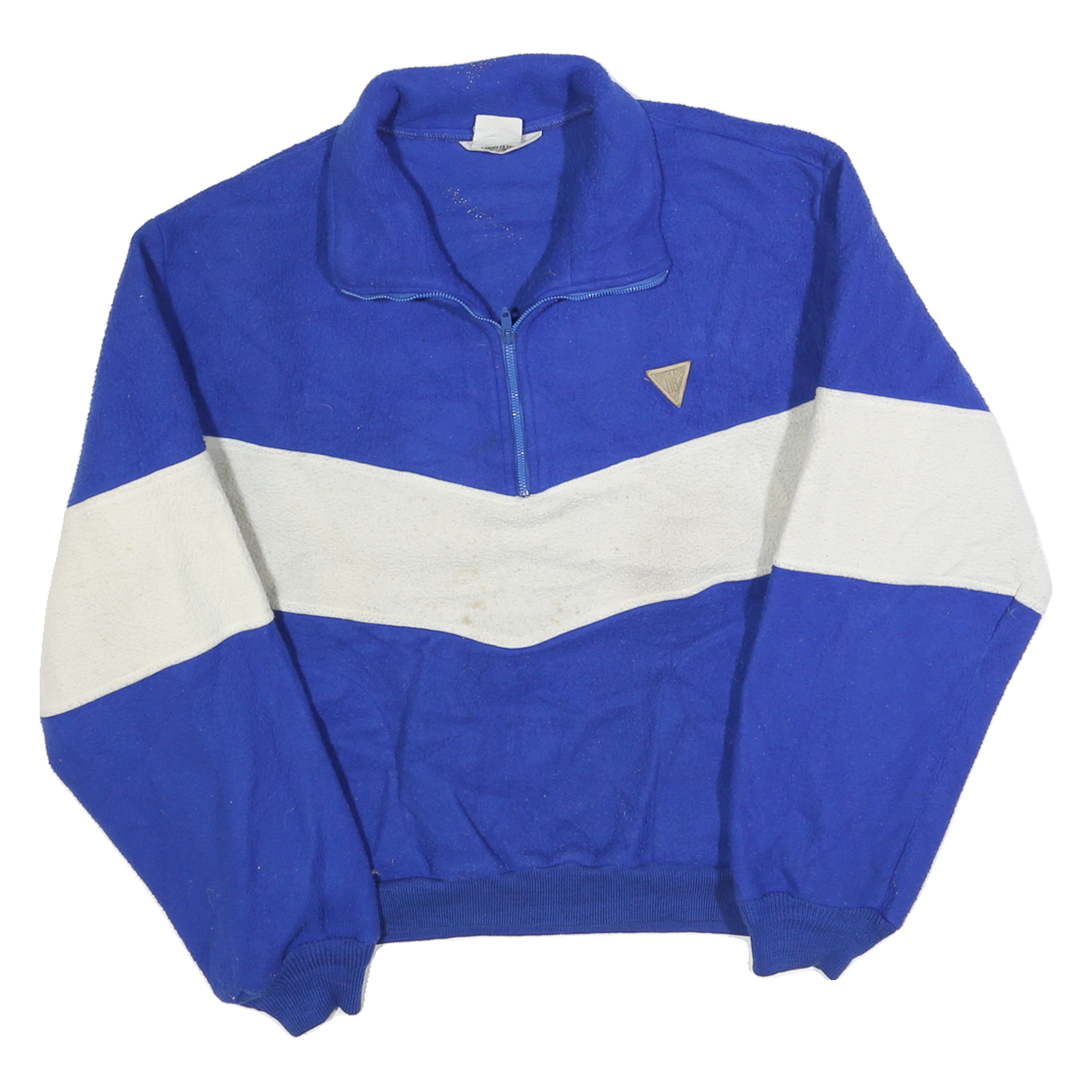 UNION BAY Womens Blue & White Plain Pullover Jumper 1/4 Zip L Cozy Casual Refurbished - N/A refurbished available on Cerqular