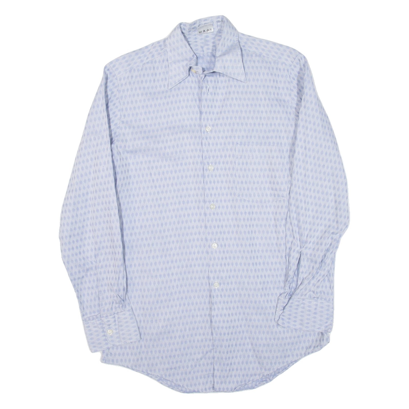 Slim Fit Mens Shirt Blue Crazy Pattern Long Sleeve M Refurbished - N/A refurbished available on Cerqular