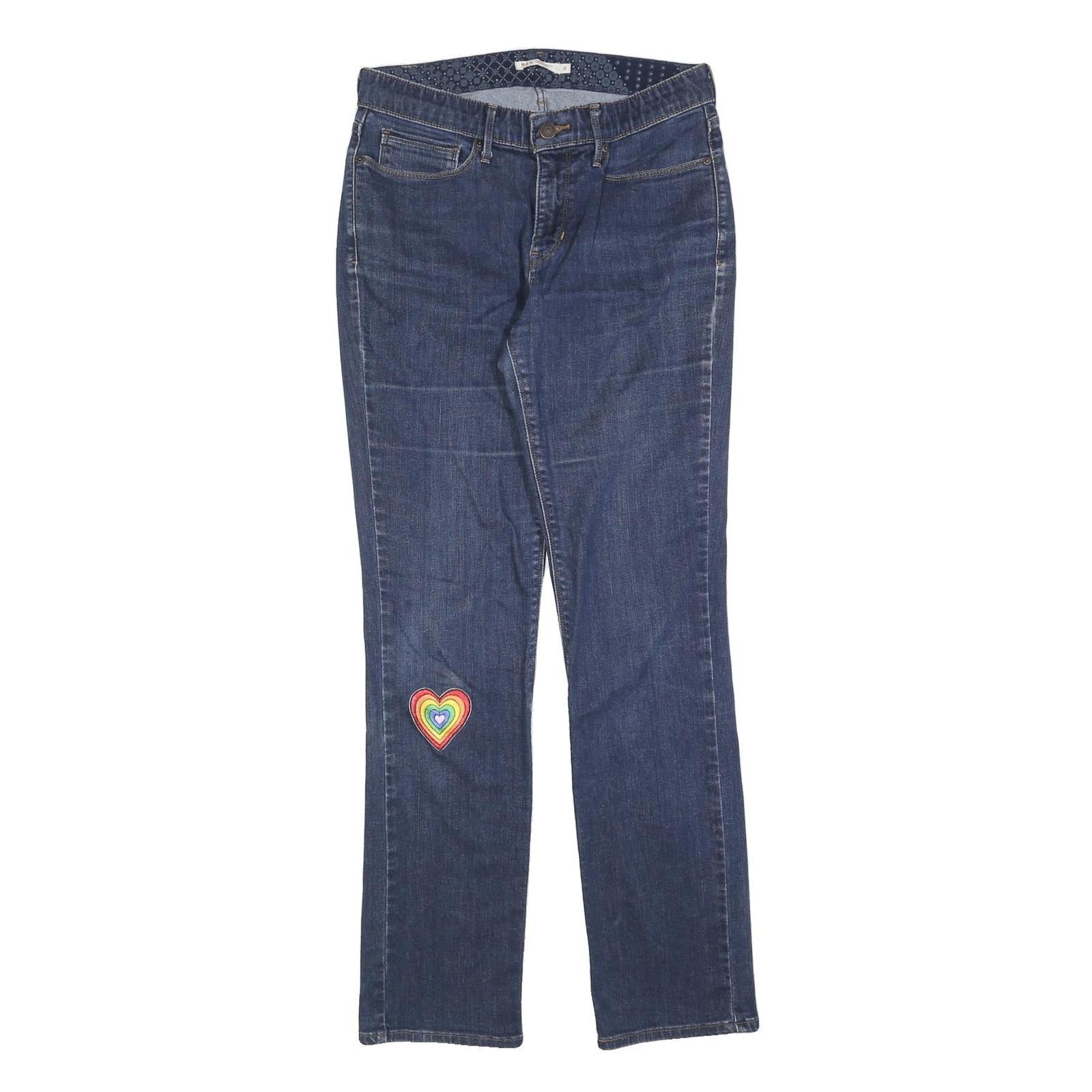 LEVI'S Womens 525 Regular Blue Denim Medium Fit Straight W29 L32 Rainbow Heart Refurbished - N/A refurbished available on Cerqular