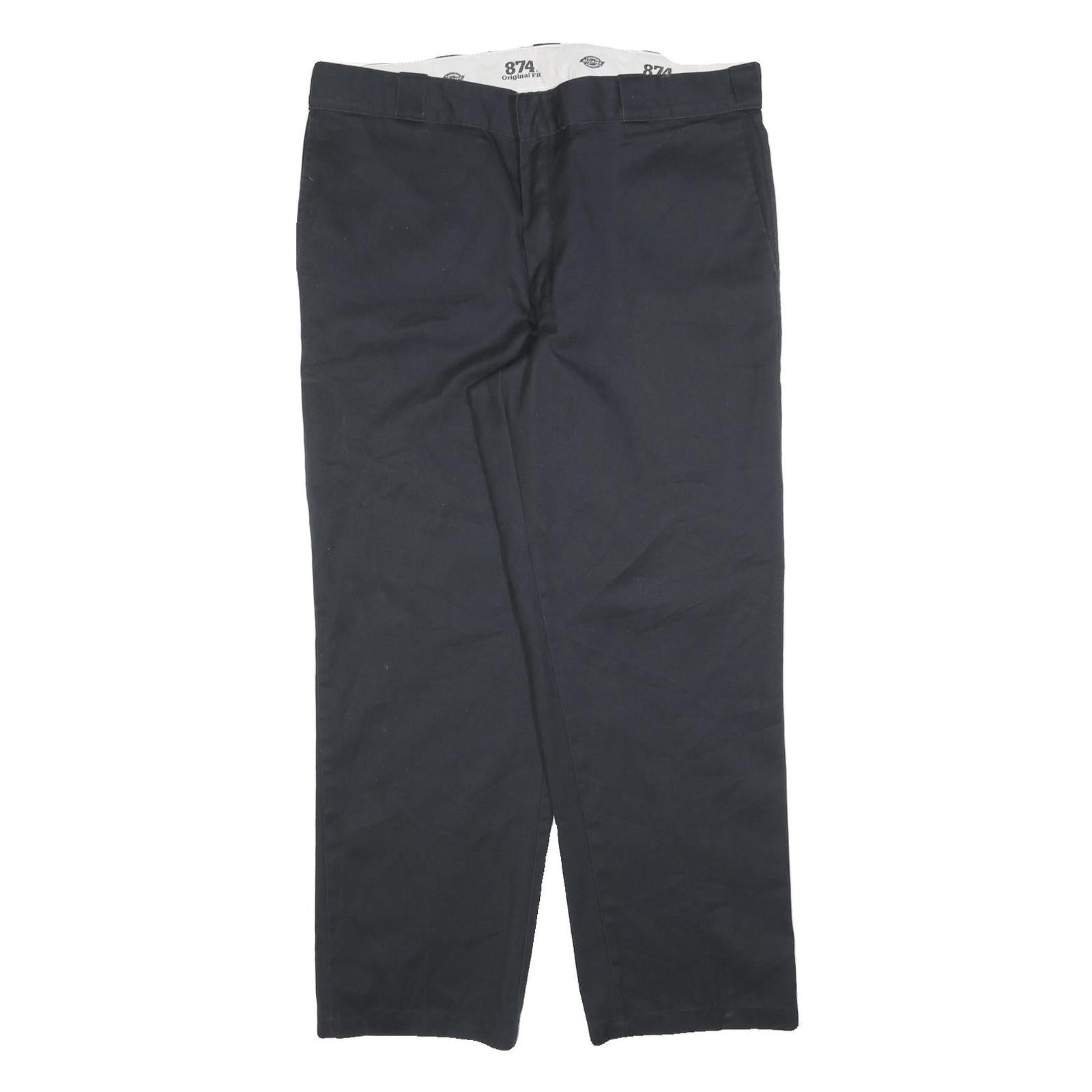 DICKIES Mens Cotton Blend Black Relaxed Straight Trousers W40 L30 Workwear Refurbished - N/A refurbished available on Cerqular