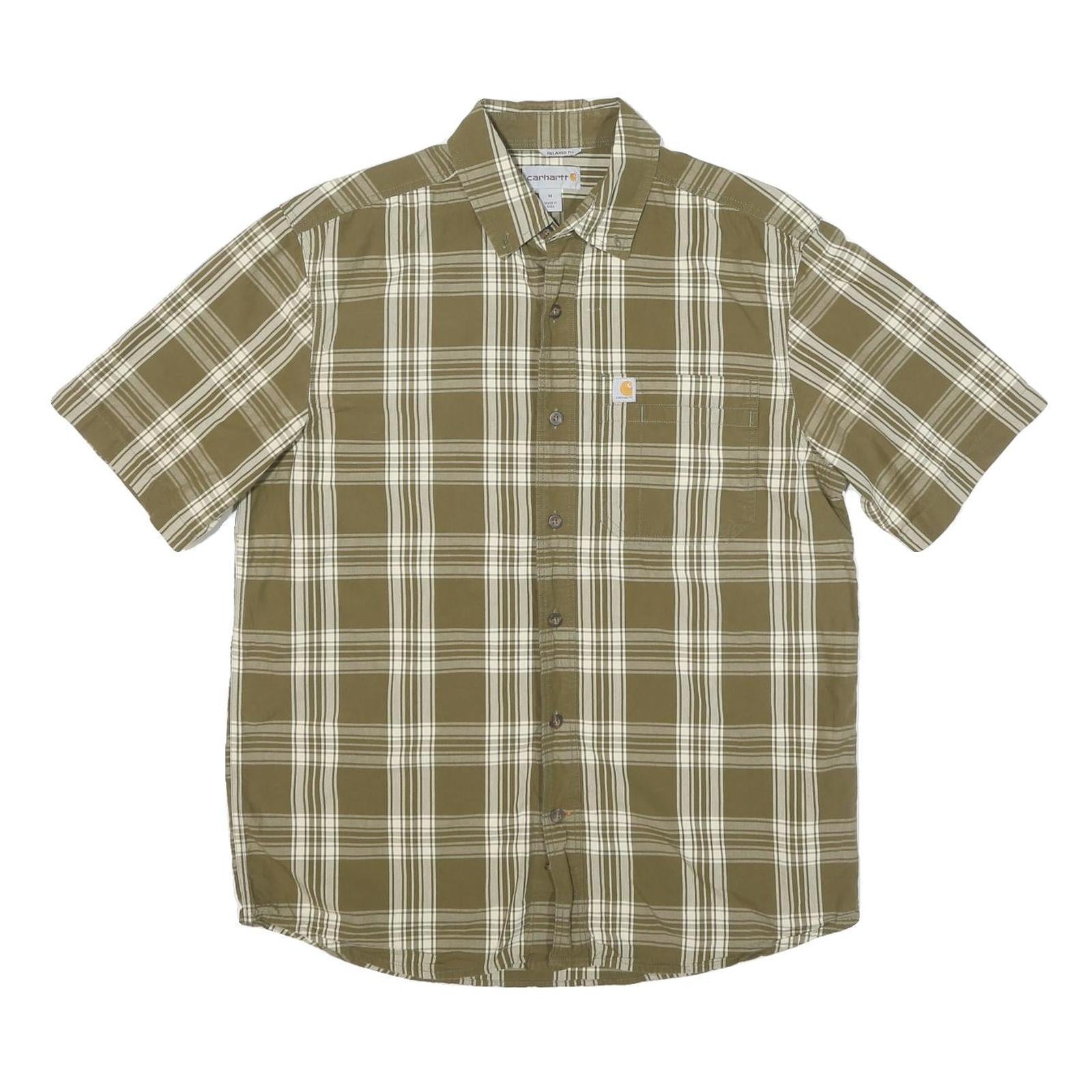 CARHARTT Mens Green & Cream Check Shirt M Casual Cotton Blend Button Front Refurbished - N/A refurbished available on Cerqular