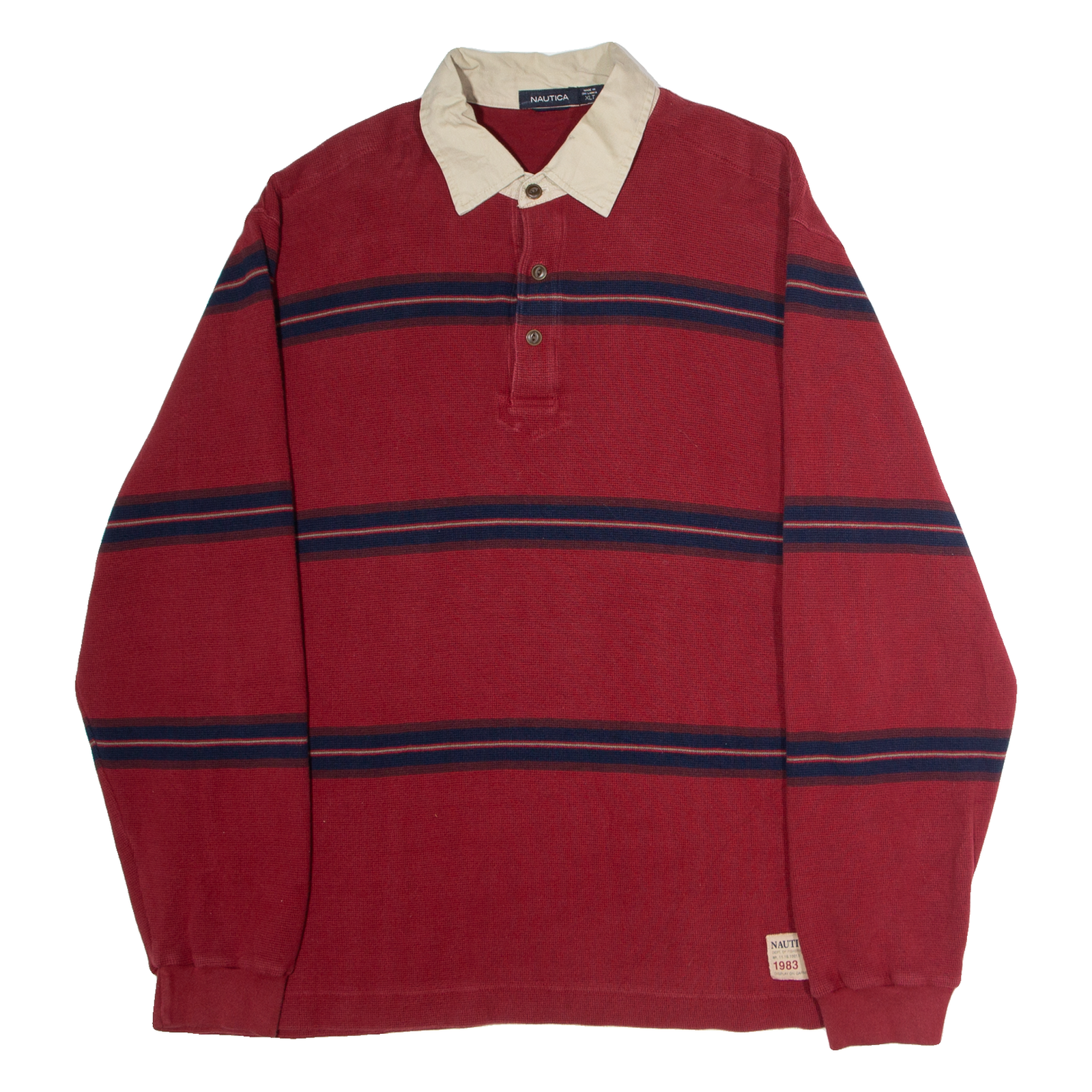 Buy NAUTICA Mens Patterned Jumper Red Striped Collared Waffle Knit XL Refurbished - $33.79 NAUTICA Mens Patterned Jumper Red Striped Collared Waffle Knit XL Refurbished - N/A refurbished available on Cerqular