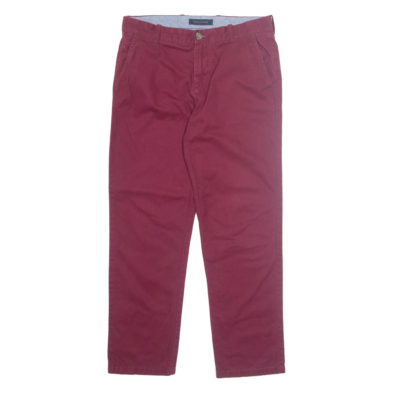 TOMMY HILFIGER Chino Mens Trousers Red Regular Tapered W31 L30 Refurbished - N/A refurbished available on Cerqular