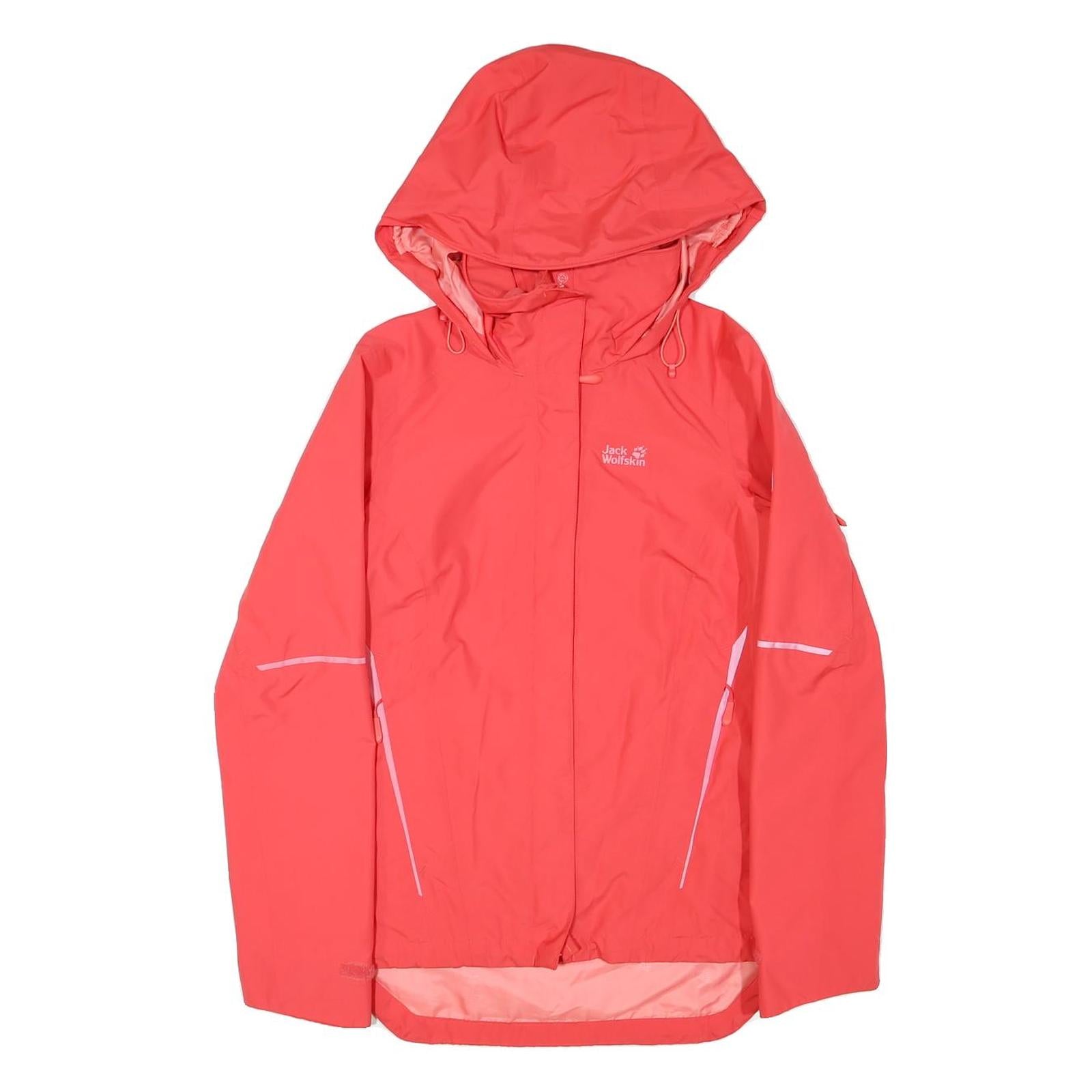 JACK WOLFSKIN Womens Red Outdoor Jacket S Polyester Blend Waterproof Hooded Zip Refurbished - N/A refurbished available on Cerqular