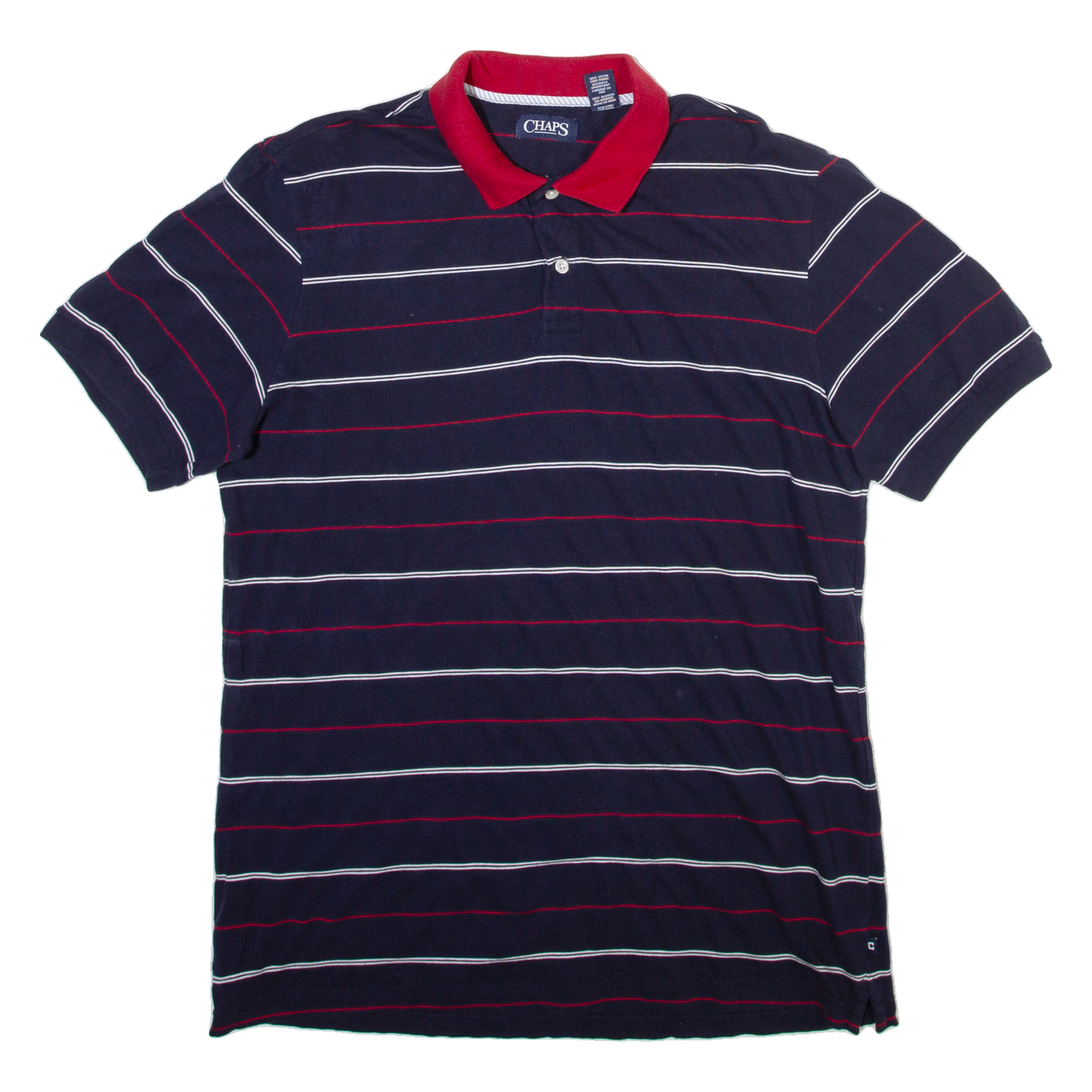 CHAPS Mens Polo Shirt Blue Striped L Refurbished - N/A refurbished available on Cerqular