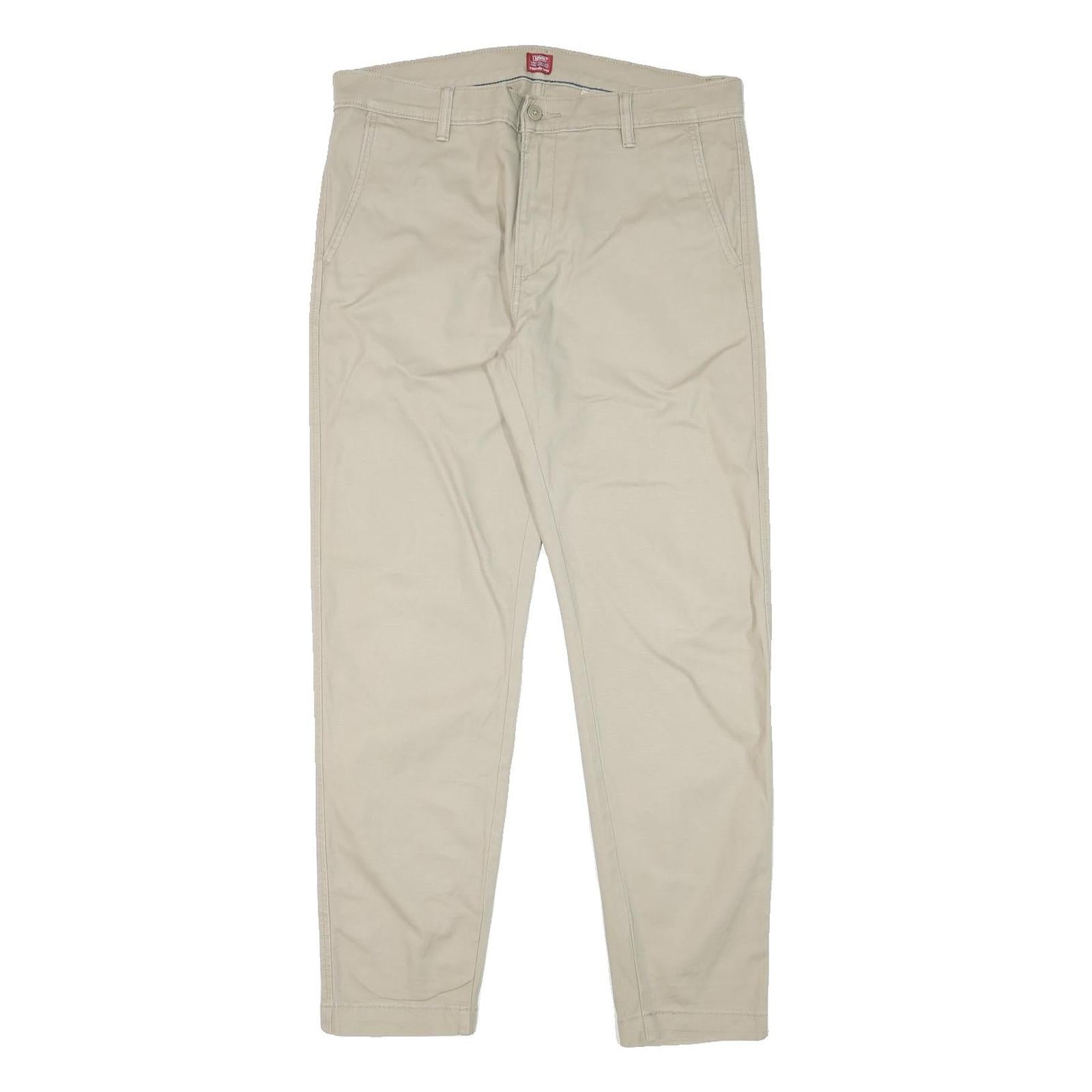 LEVI'S Mens Cotton Blend Beige Slim Tapered Trousers W36 L30 Casual Zip Closure Refurbished - N/A refurbished available on Cerqular