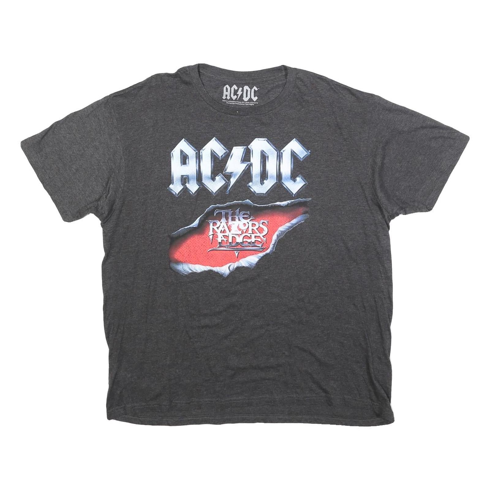 ACDC Mens Grey The Razors Edge Graphic T-Shirt XL Short Sleeve Crew Neck Refurbished - N/A refurbished available on Cerqular