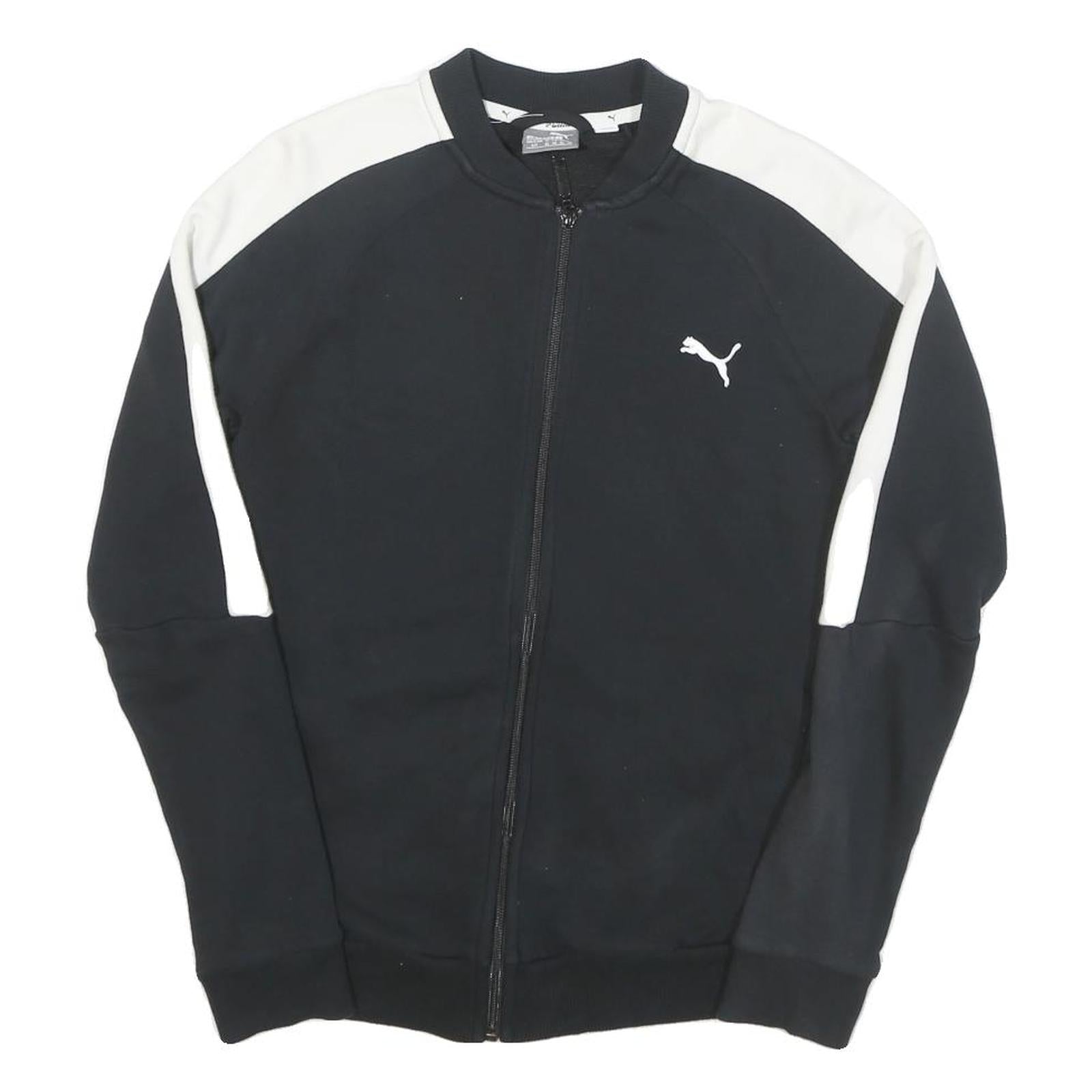 PUMA Womens Black & White Casual Jacket UK 10 Cotton Blend Plain Zip Athletic Refurbished - N/A refurbished available on Cerqular