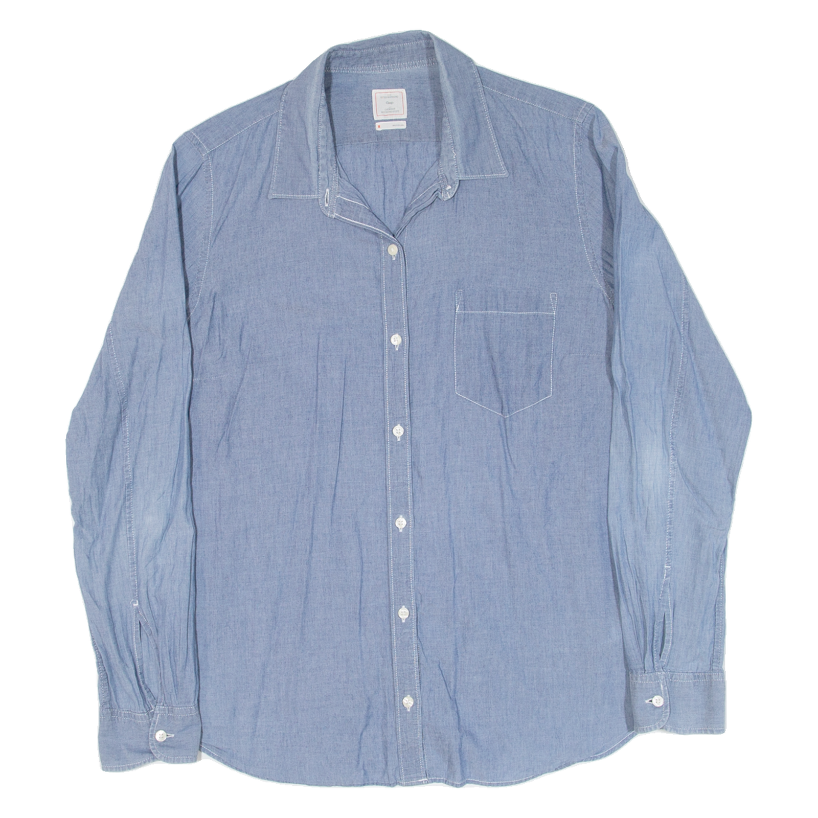 GAP Womens Plain Shirt Blue Long Sleeve M Refurbished - N/A refurbished available on Cerqular