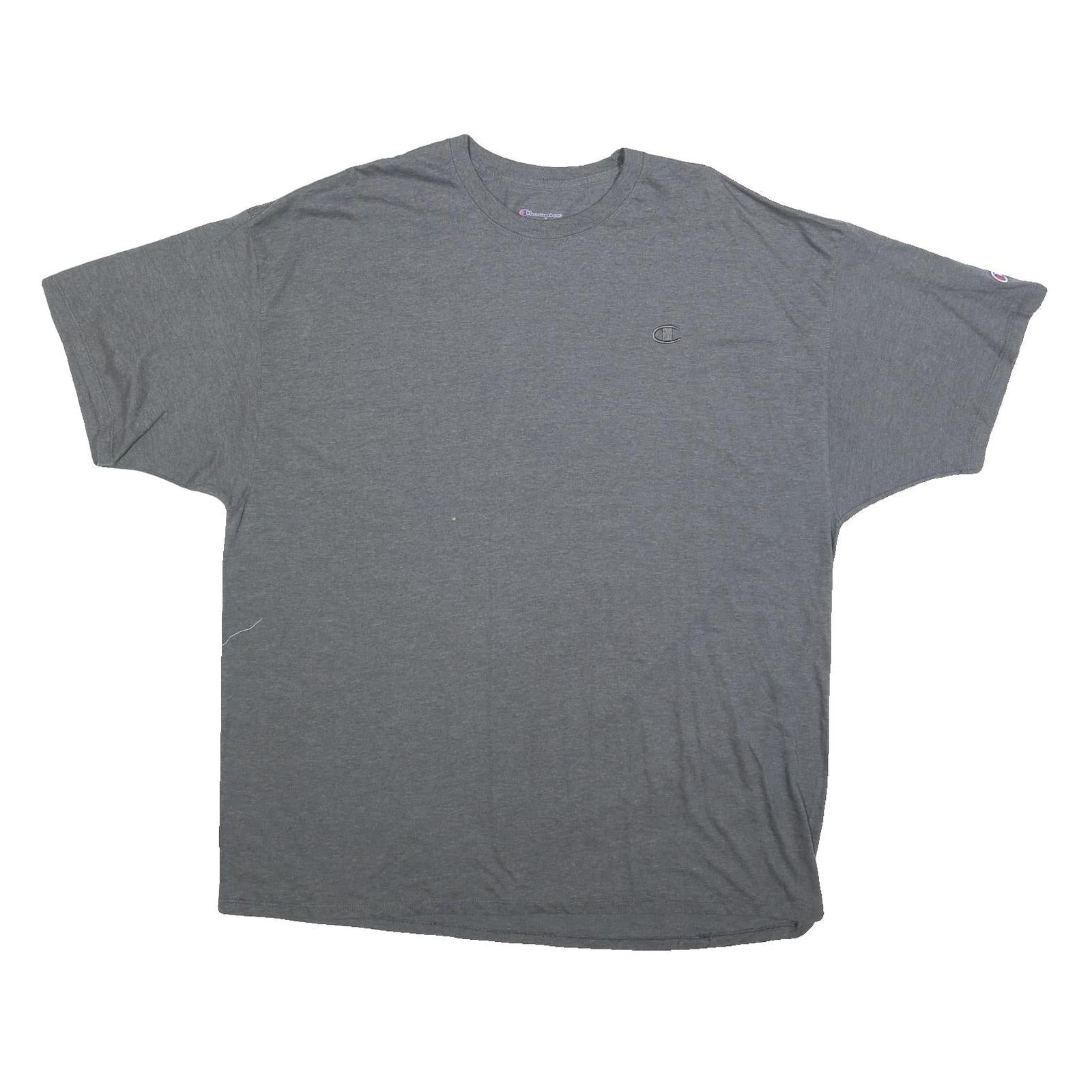 CHAMPION Mens Grey Plain T-Shirt 3XL Short Sleeve Crew Neck Cotton Blend Casual Refurbished - N/A refurbished available on Cerqular