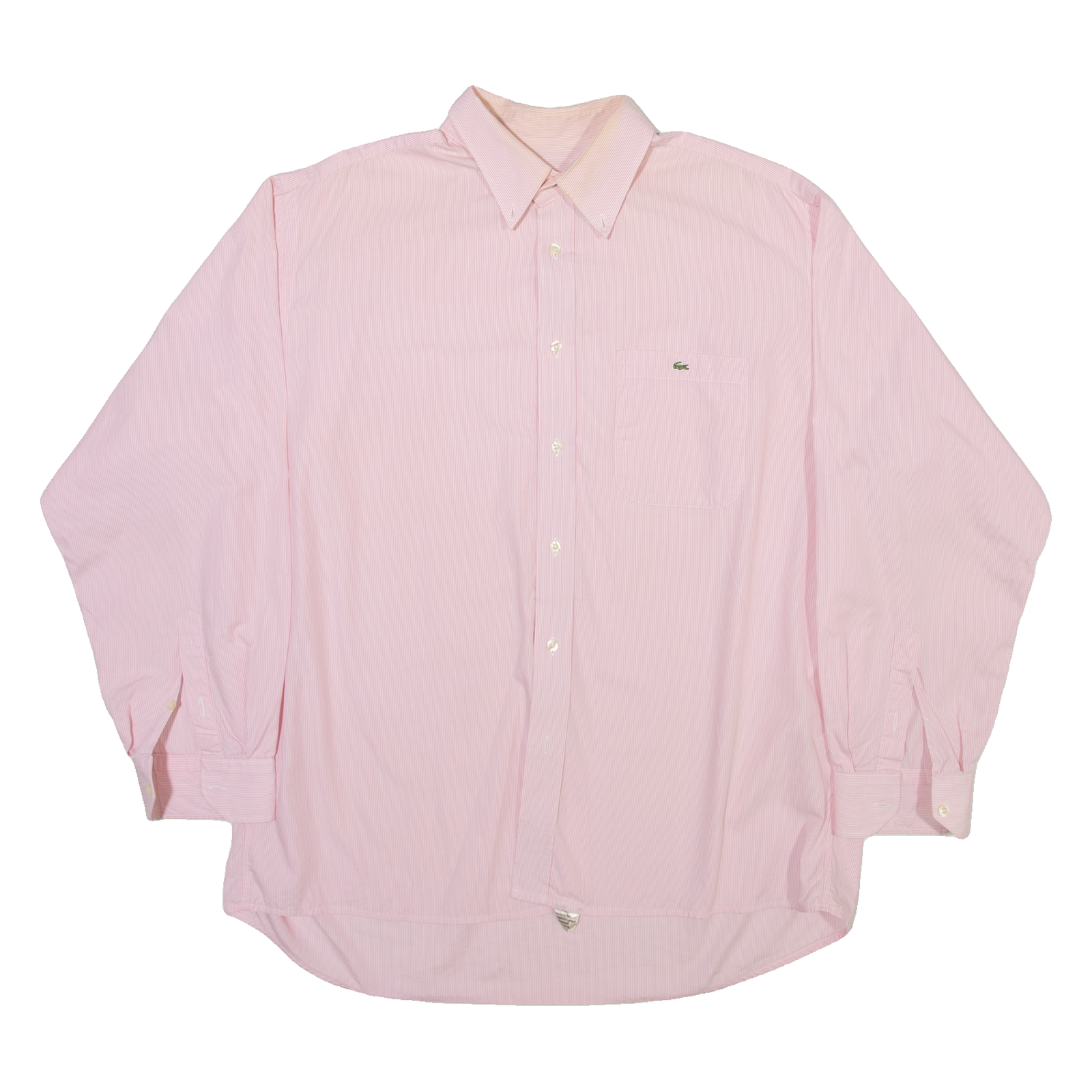 LACOSTE Mens Shirt Red Striped Long Sleeve XL Refurbished - N/A refurbished available on Cerqular