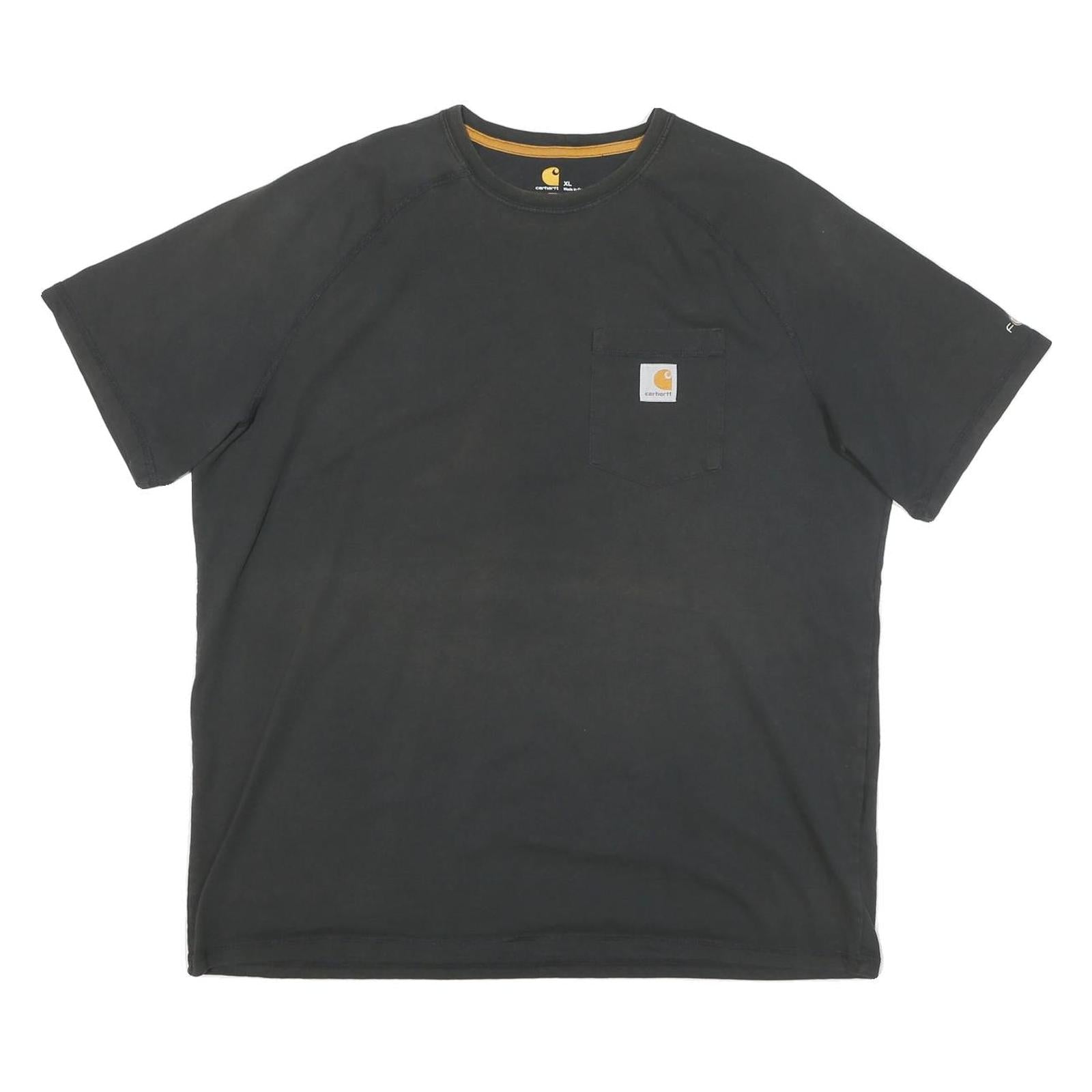 CARHARTT Mens Black & Yellow Pocket T-Shirt XL Short Sleeve Crew Neck Workwear Refurbished - N/A refurbished available on Cerqular