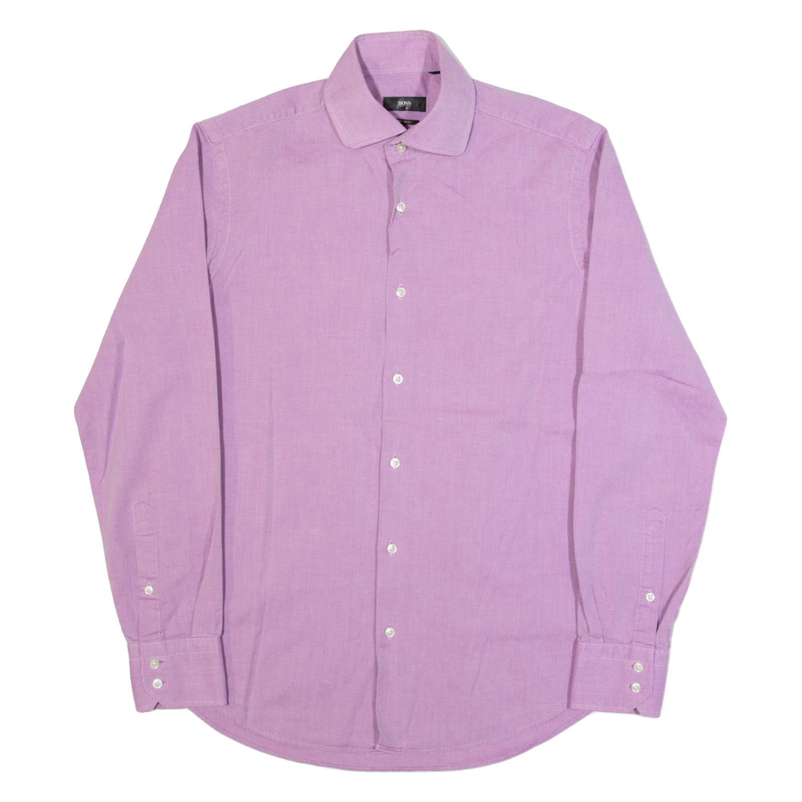 HUGO BOSS Mens Plain Shirt Purple Long Sleeve M Refurbished - N/A refurbished available on Cerqular