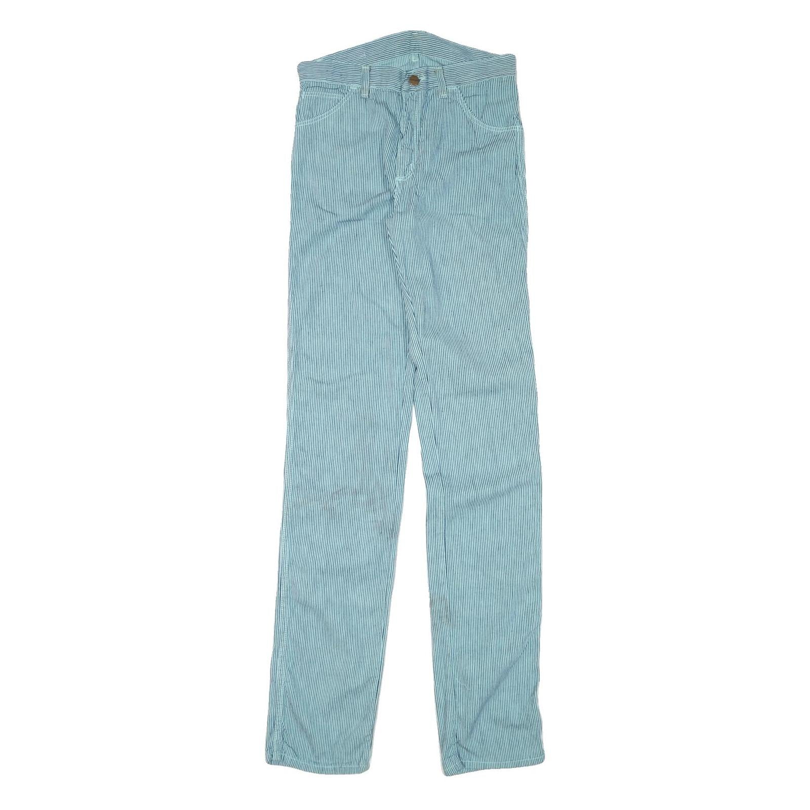 WRANGLER Mens Slim Blue & White Stripe Cotton Blend Slim Straight Trousers W29 Refurbished - N/A refurbished available on Cerqular