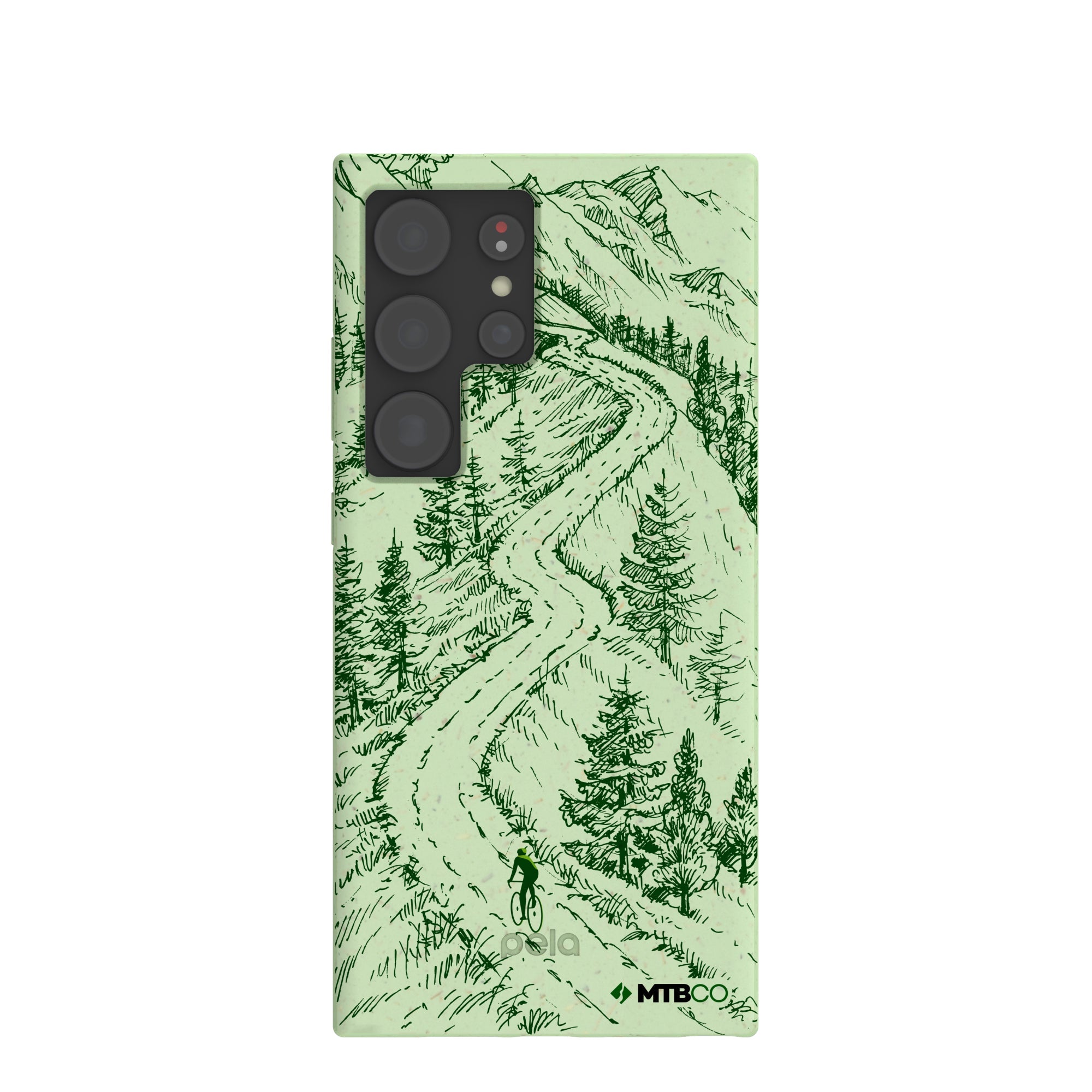 Sage Green Into the Mountains MTBCO Samsung Galaxy S24 Ultra Case Refurbished - Pela Case refurbished available on Cerqular