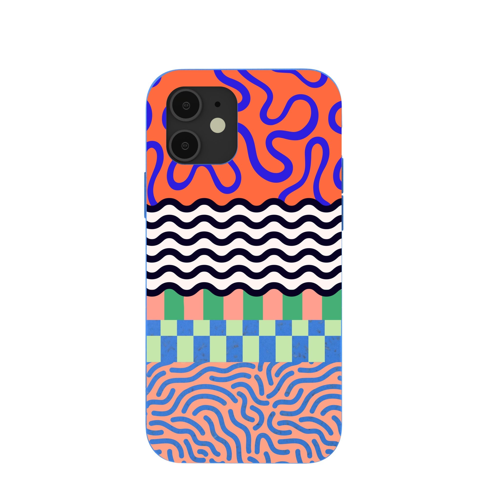 Electric Blue Tangerine Mix iPhone 12/ iPhone 12 Pro Case Refurbished - Pela Case refurbished available on Cerqular