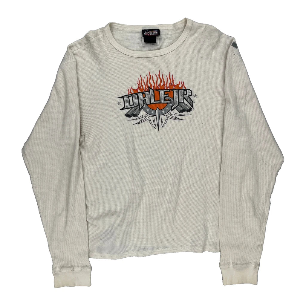 Dale Jr. Chase Authentics Nascar Long Sleeve T-Shirt - 2XL Cream Cotton Refurbished - Thrifted (note: this is a term often used to describe second- refurbished available on Cerqular