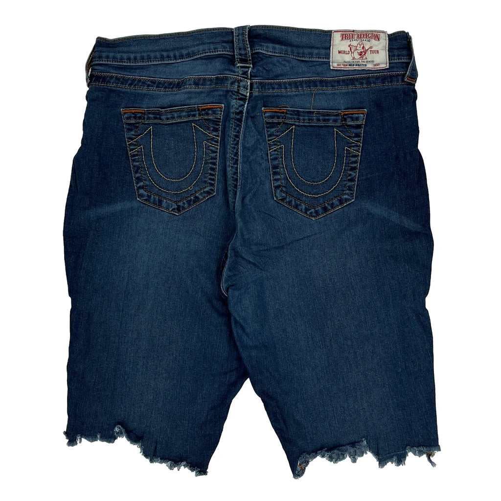 True Religion Denim Shorts - 31W UK 10 Blue Cotton Blend Refurbished - Thrifted (note: this is a term often used to describe second- refurbished available on Cerqular