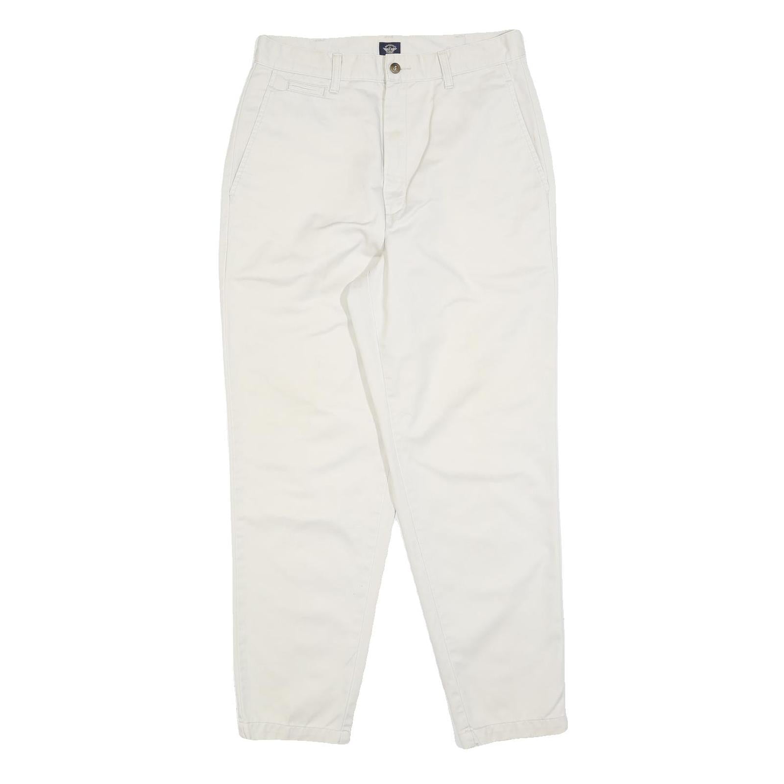 DOCKERS Womens Cotton Blend White Regular Fit Straight Leg Trousers W30 L28 Refurbished - N/A refurbished available on Cerqular