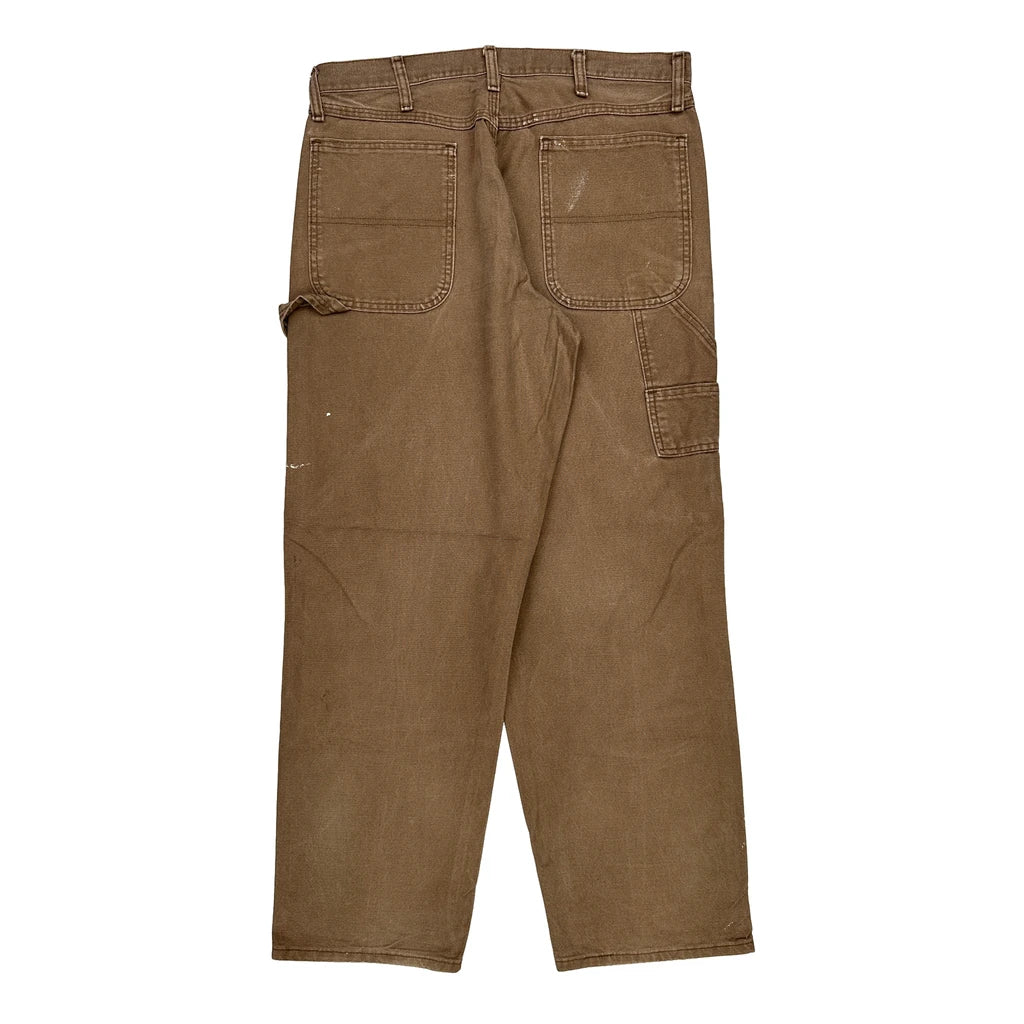 Wrangler Carpenter Trousers - 34W 32L Brown Cotton Refurbished - Thrifted (note: this is a term often used to describe second- refurbished available on Cerqular