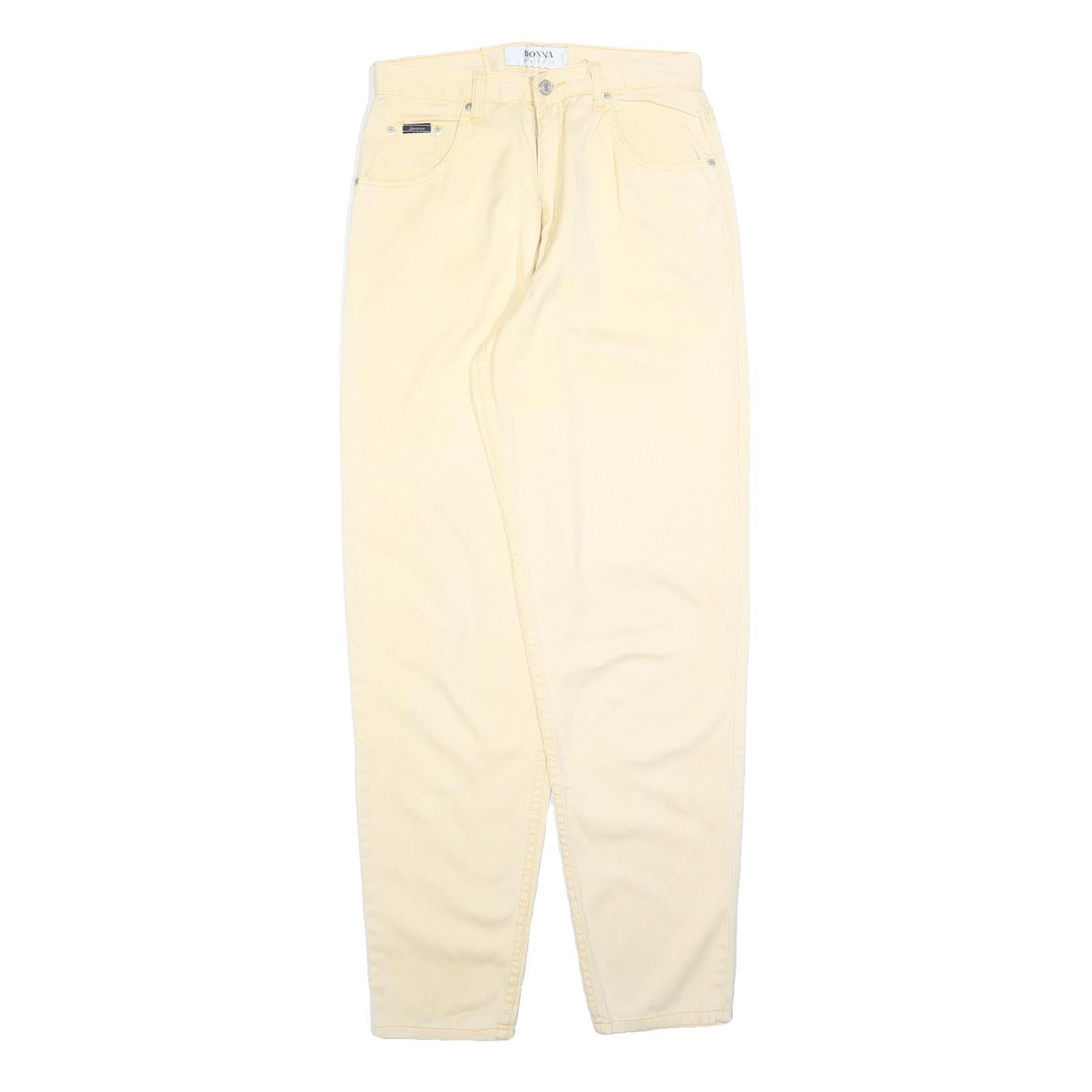 DONNA JEANS Womens Cotton Blend Cream Regular Straight Trousers W28 L32 Casual Refurbished - N/A refurbished available on Cerqular