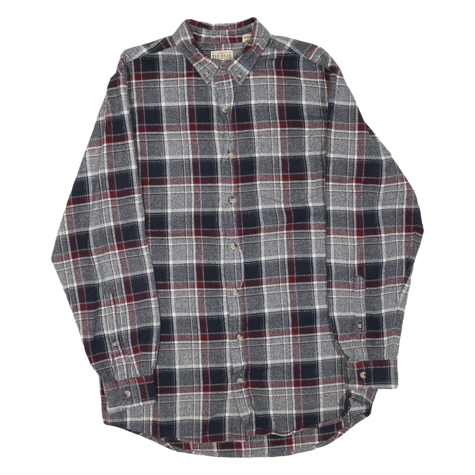 RED HEAD Mens Navy & Maroon Check Cotton Blend Shirt L Casual Button-Down Refurbished - N/A refurbished available on Cerqular