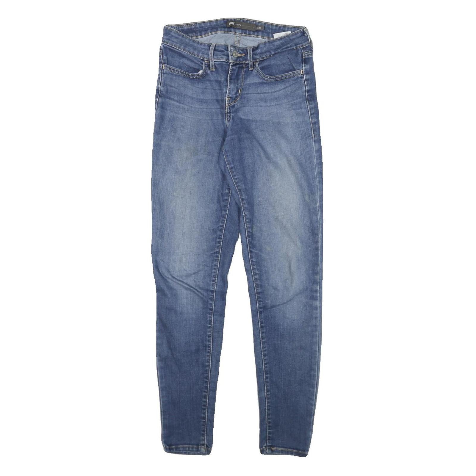 LEVI'S Womens Slim Blue Denim Light Wash Jeans W26 L28 Zip Pockets Refurbished - N/A refurbished available on Cerqular