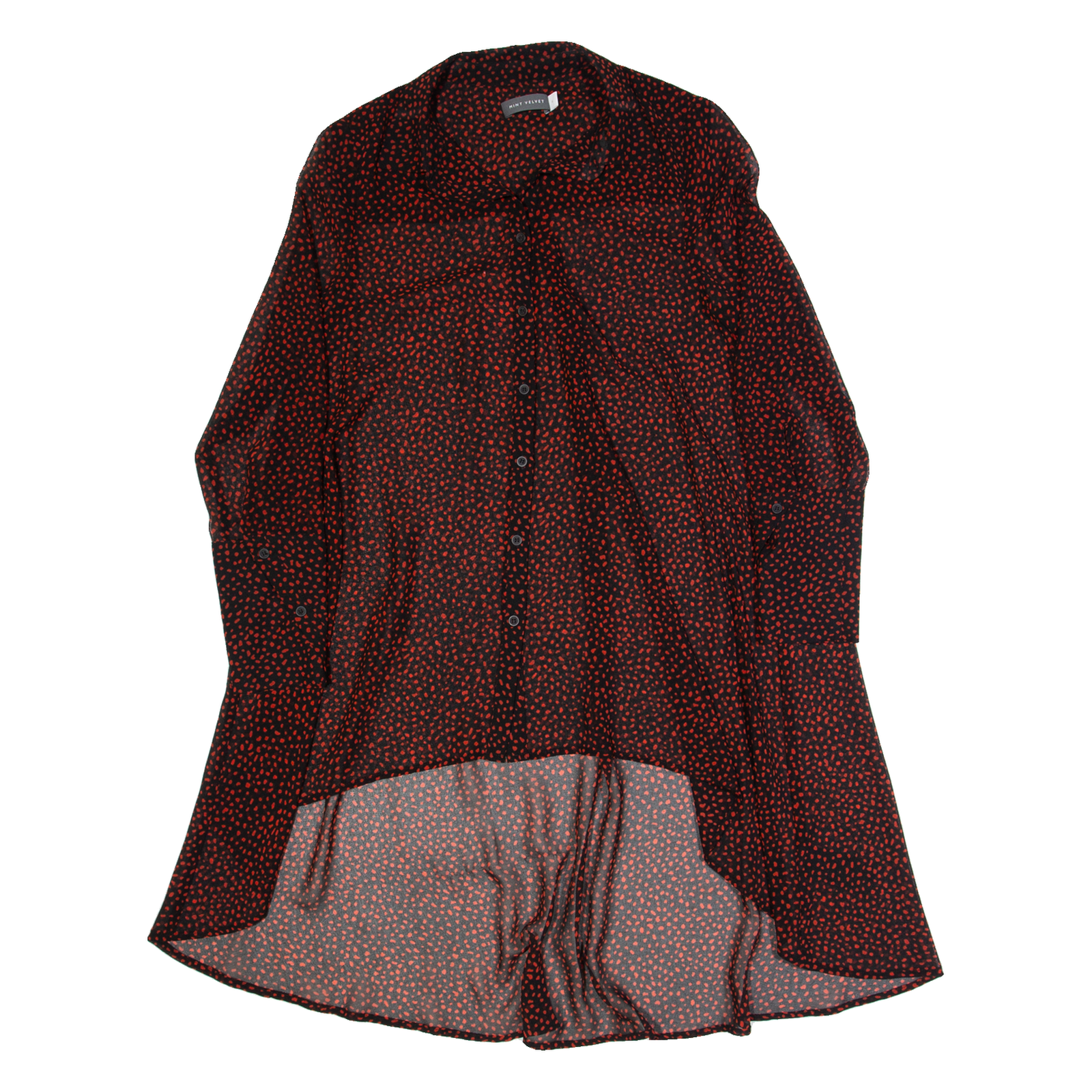 Buy MINT VELVET Hi-Low Sheer Womens Printed Shirt Red Collared Spotted UK 6 Refurbished - $25.99 MINT VELVET Hi-Low Sheer Womens Printed Shirt Red Collared Spotted UK 6 Refurbished - N/A refurbished available on Cerqular