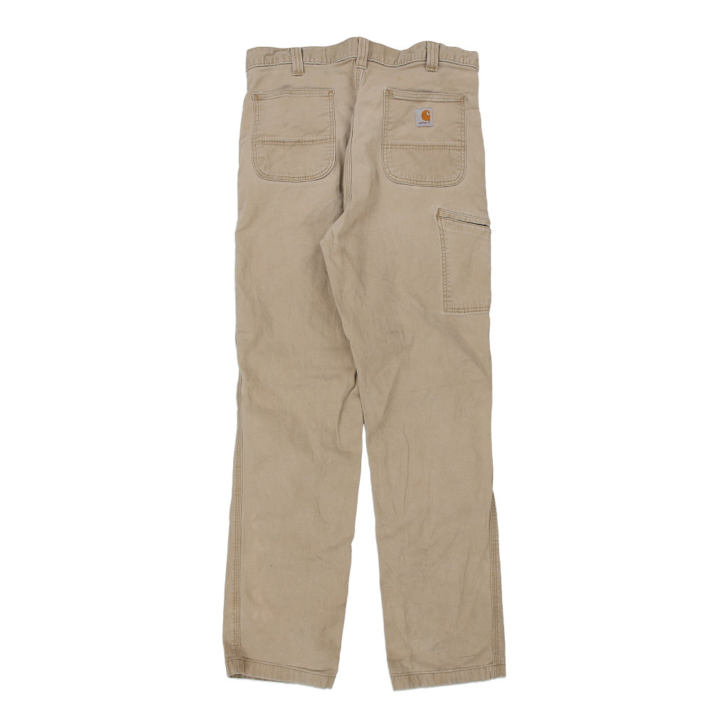 Paint Splattered Carhartt Trousers - 38W 34L Beige Cotton | Size: 38"" waist Refurbished - Thrifted (note: this is a term often used to describe second- refurbished available on Cerqular