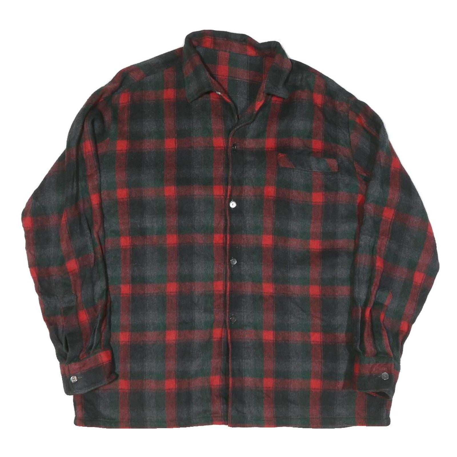 Mens Black & Red Check Cotton Shirt XL Long Sleeve Button Closure Casual Refurbished - N/A refurbished available on Cerqular