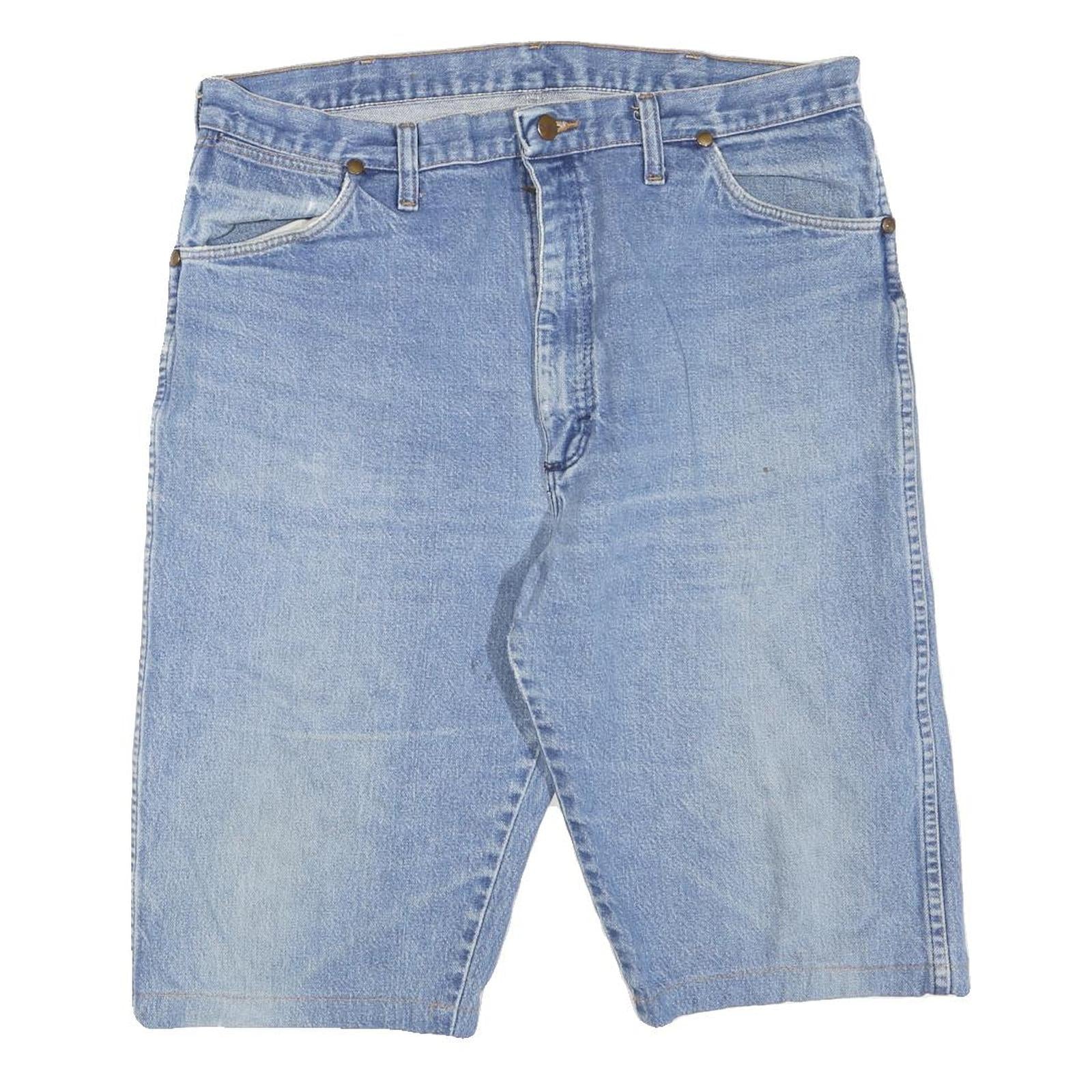 WRANGLER Mens Denim Blue Shorts XL W36 Classic Fit Cotton Blend Refurbished - N/A refurbished available on Cerqular