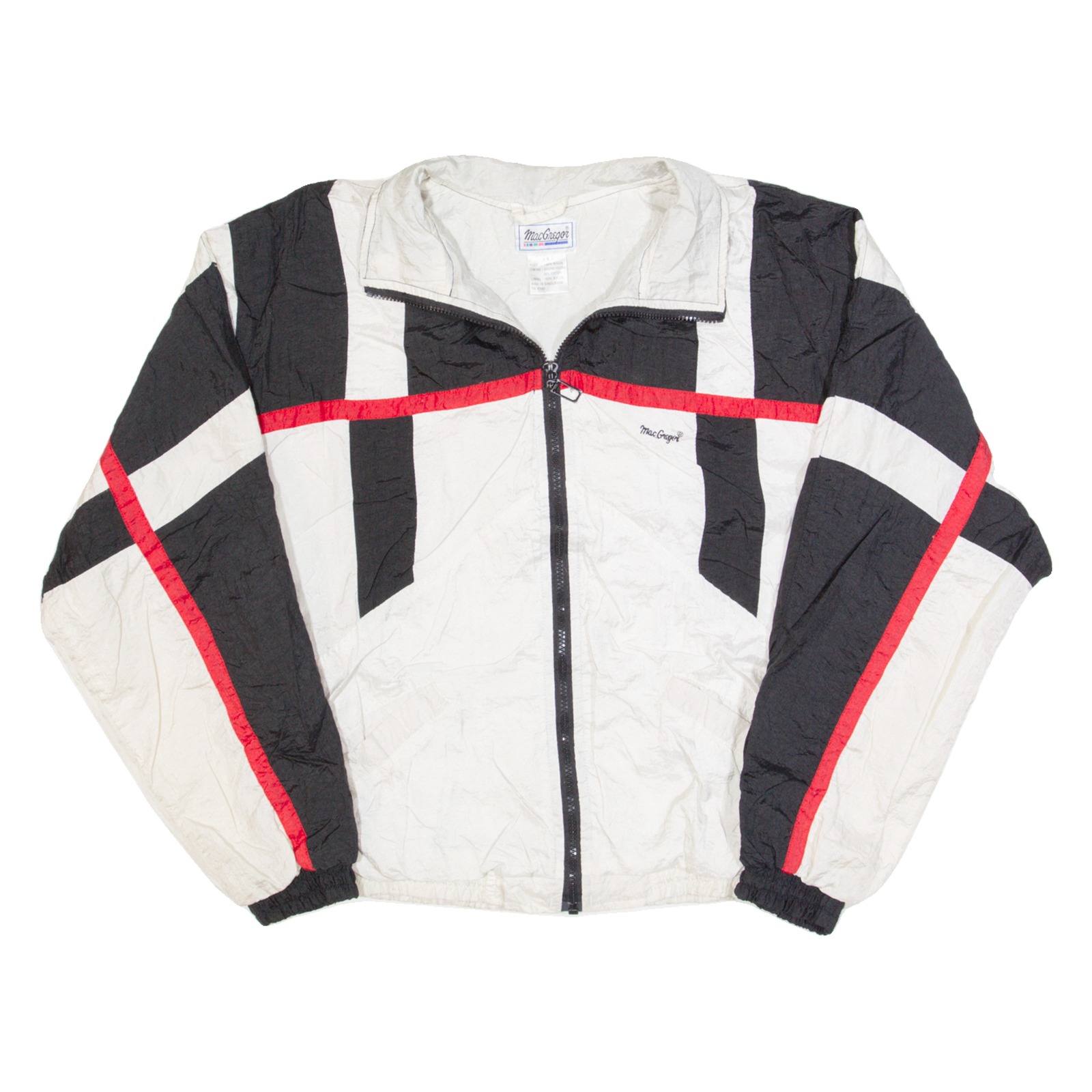 MACGREGOR Mens Shell Jacket White 90s Colourblock S Refurbished - N/A refurbished available on Cerqular