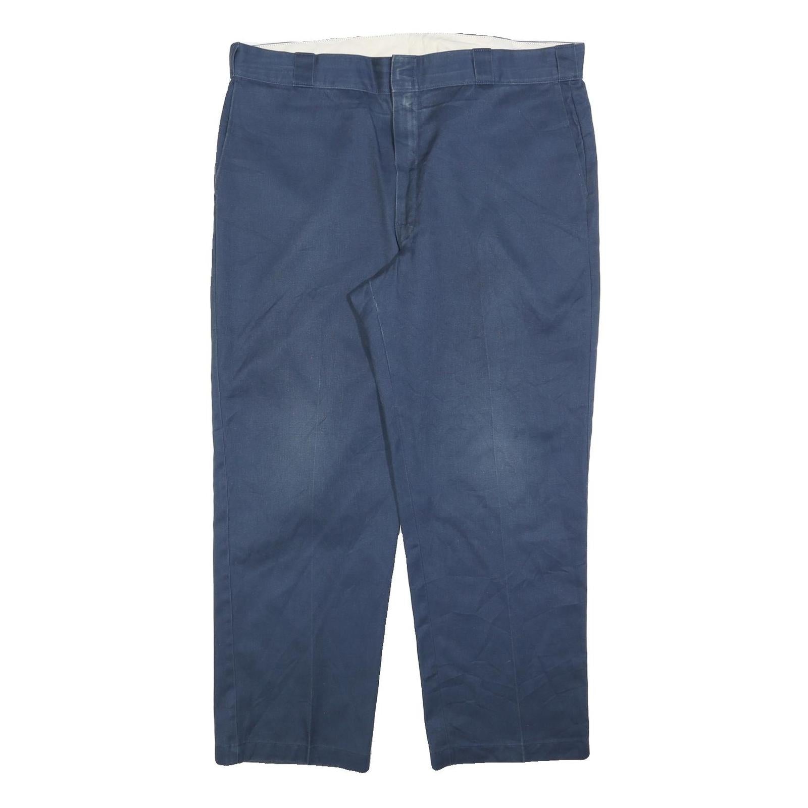 DICKIES Mens Relaxed Navy Blue Cotton Blend Trousers W40 L30 Workwear Zip Refurbished - N/A refurbished available on Cerqular
