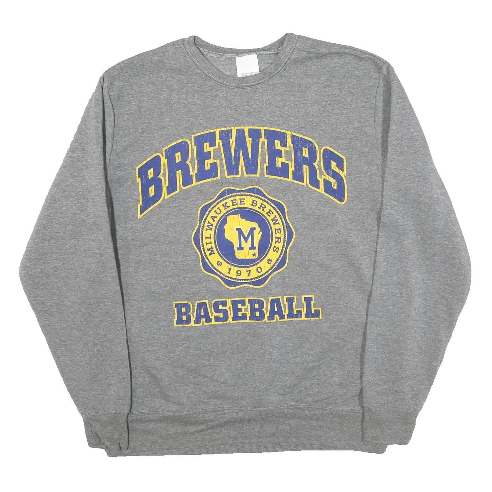 Buy Mens Grey Brewers Baseball Crew Neck XL Cotton Blend Sweatshirt Sports Refurbished - $32.49 Mens Grey Brewers Baseball Crew Neck XL Cotton Blend Sweatshirt Sports Refurbished - N/A refurbished available on Cerqular